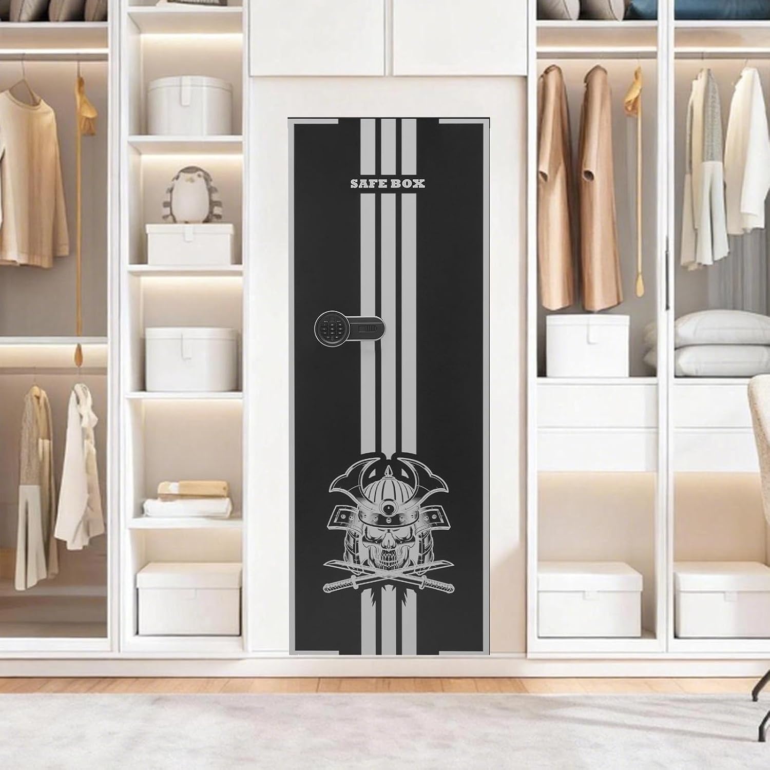 image:imageVEVOR 4 Gun Safe Long Gun Cabinet for Rifles and Pistols Quick Access Rifle Safe with 3 Ammo Slots and 2 Adjustable Racks Large Digital Cabinet with Key and Password LockAssembly Required