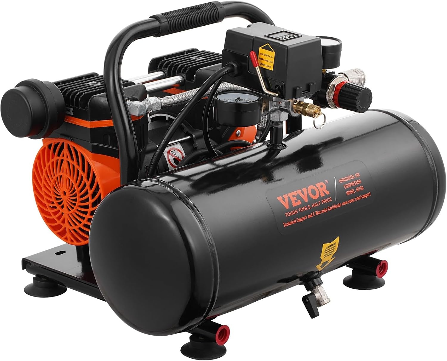 image:imageVEVOR 48 Gallon Air Compressor 12HP 22 CFM90PSI Oil Free Air Compressor Tank amp Max 116PSI Pressure 70 dB Ultra Quiet Compressor for Auto Repair Tire Inflation Spray Painting Woodwork Nailing2 Gallon