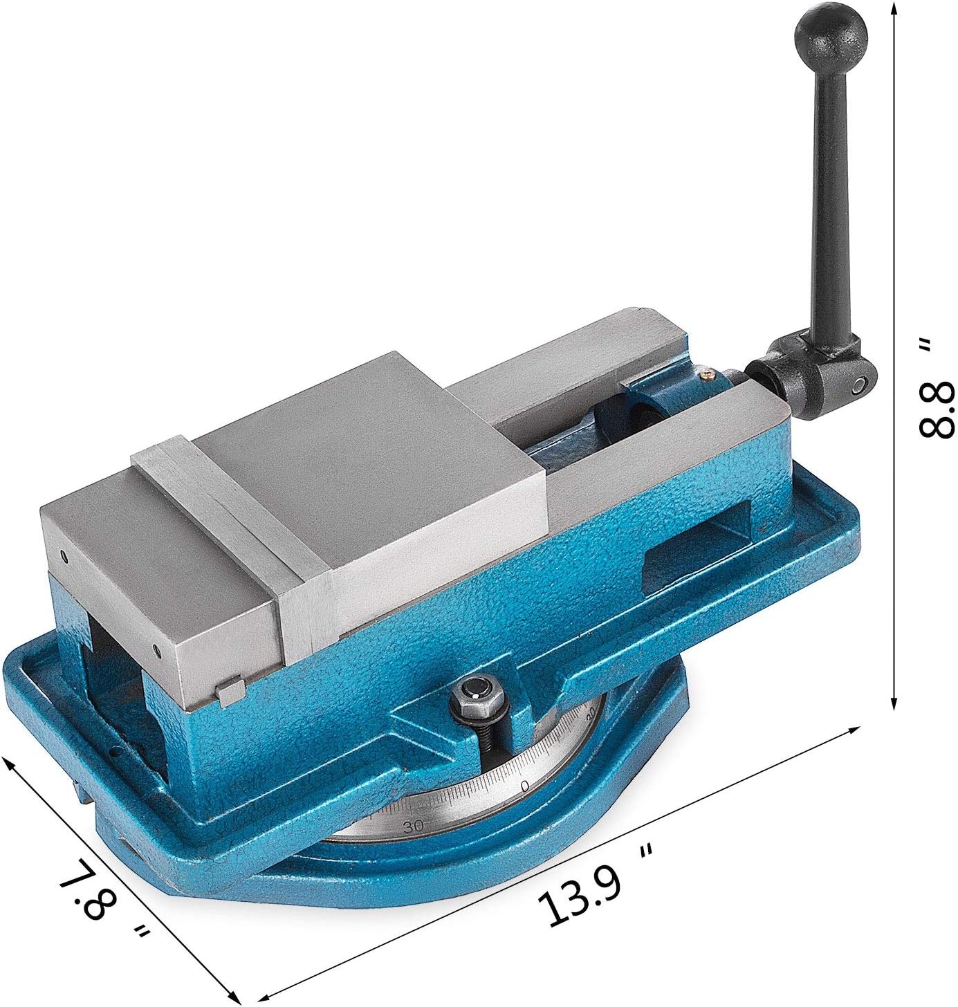 image:imageVEVOR 5 Inch ACCU Lock Down Vise Precision Milling Vice 5 Inch Jaw Width Drill Press Vise Milling Drilling Machine Bench Clamp Clamping Vice with 360 Degree Swiveling Base CNC Vise4 Inch