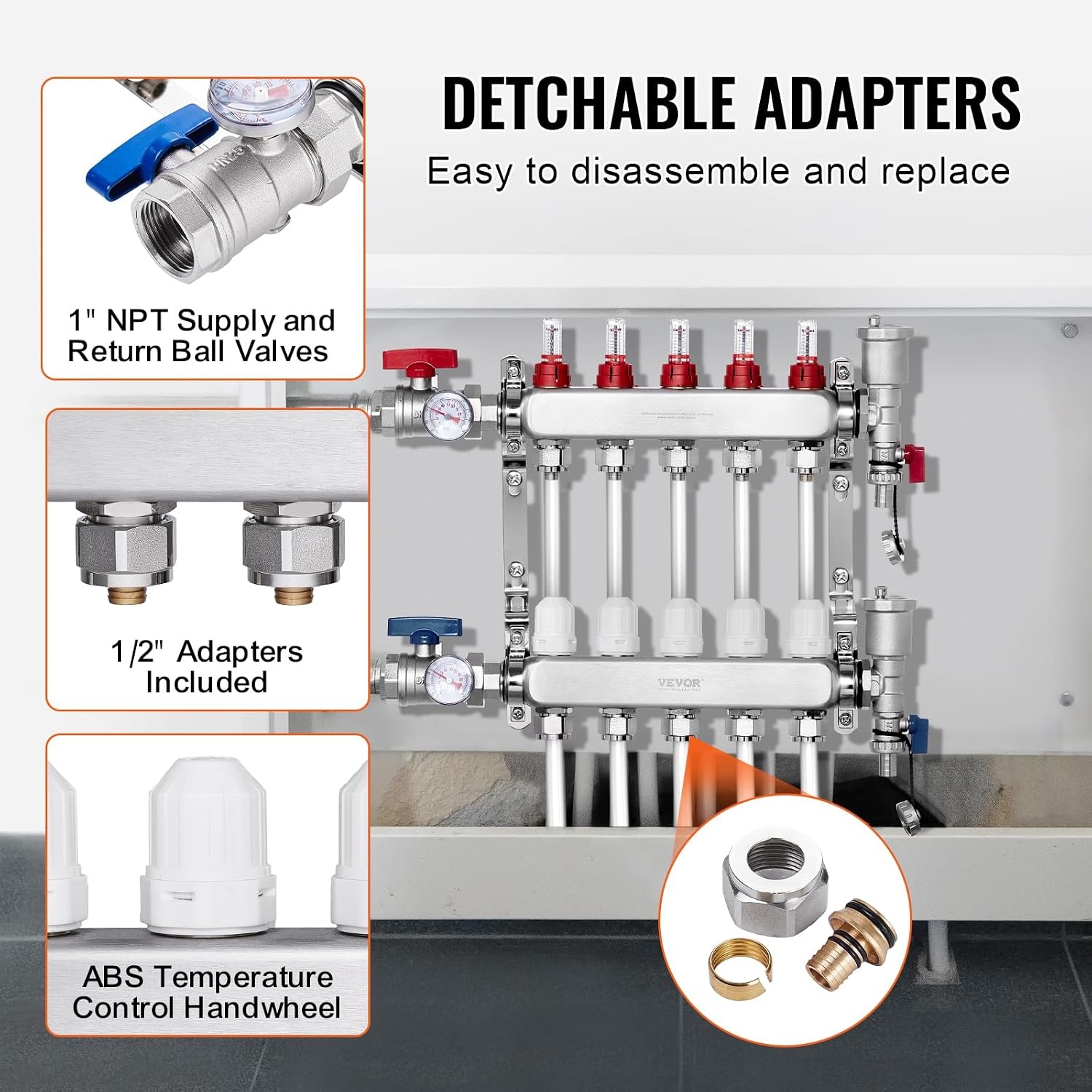 image:imageVEVOR 5Branch Radiant Heat Manifold5