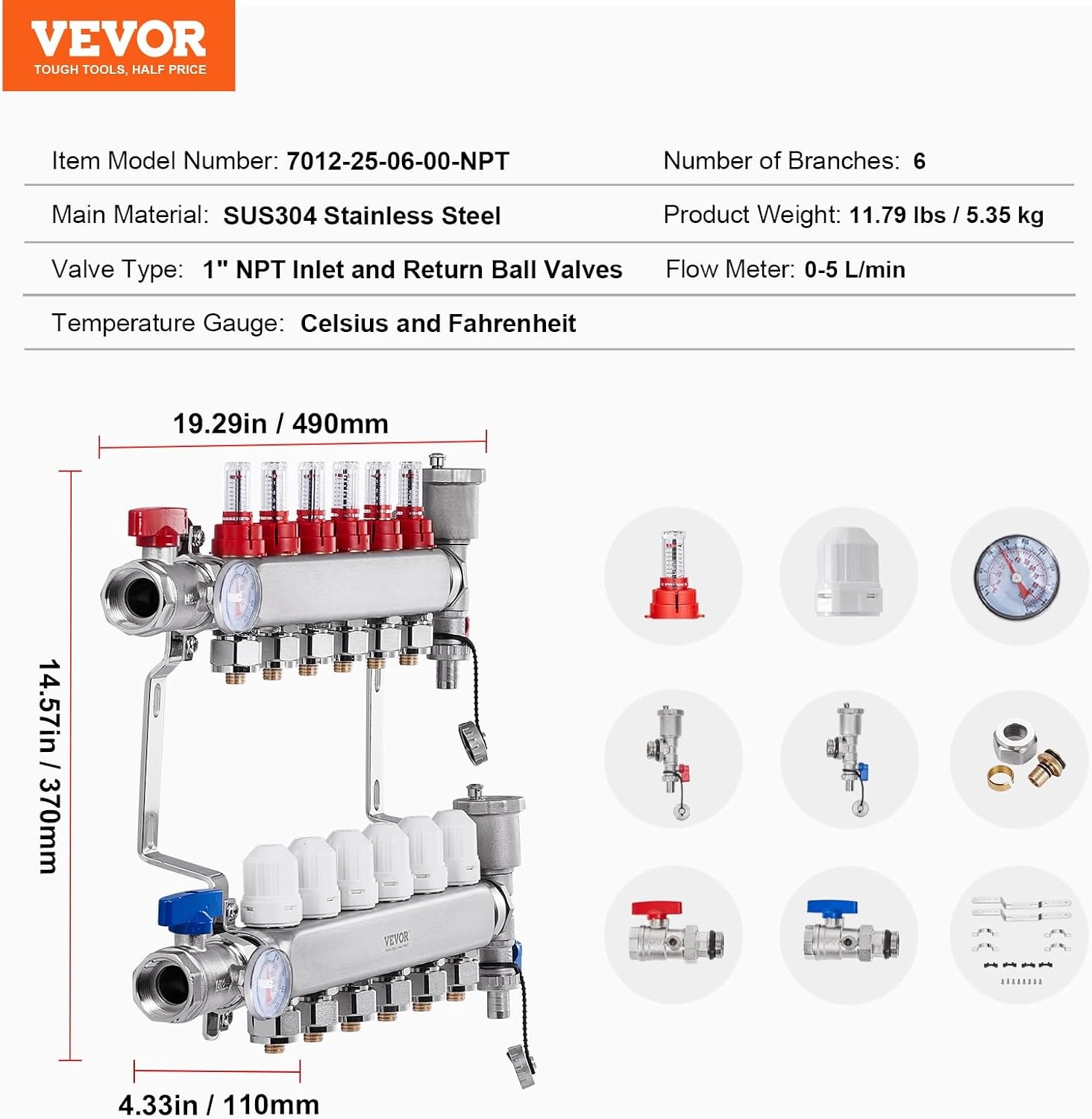 image:imageVEVOR 5Branch Radiant Heat Manifold6