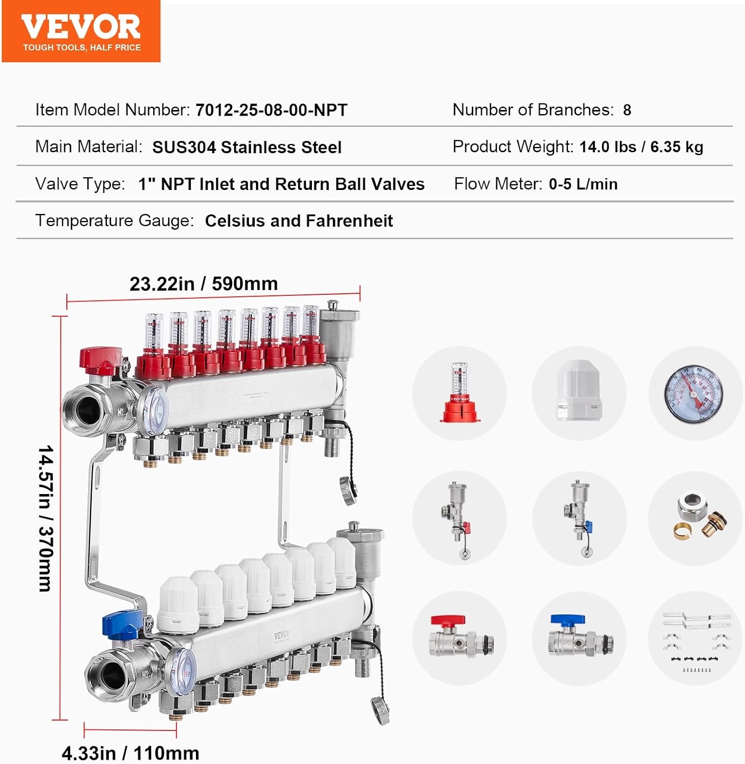 image:imageVEVOR 5Branch Radiant Heat Manifold8