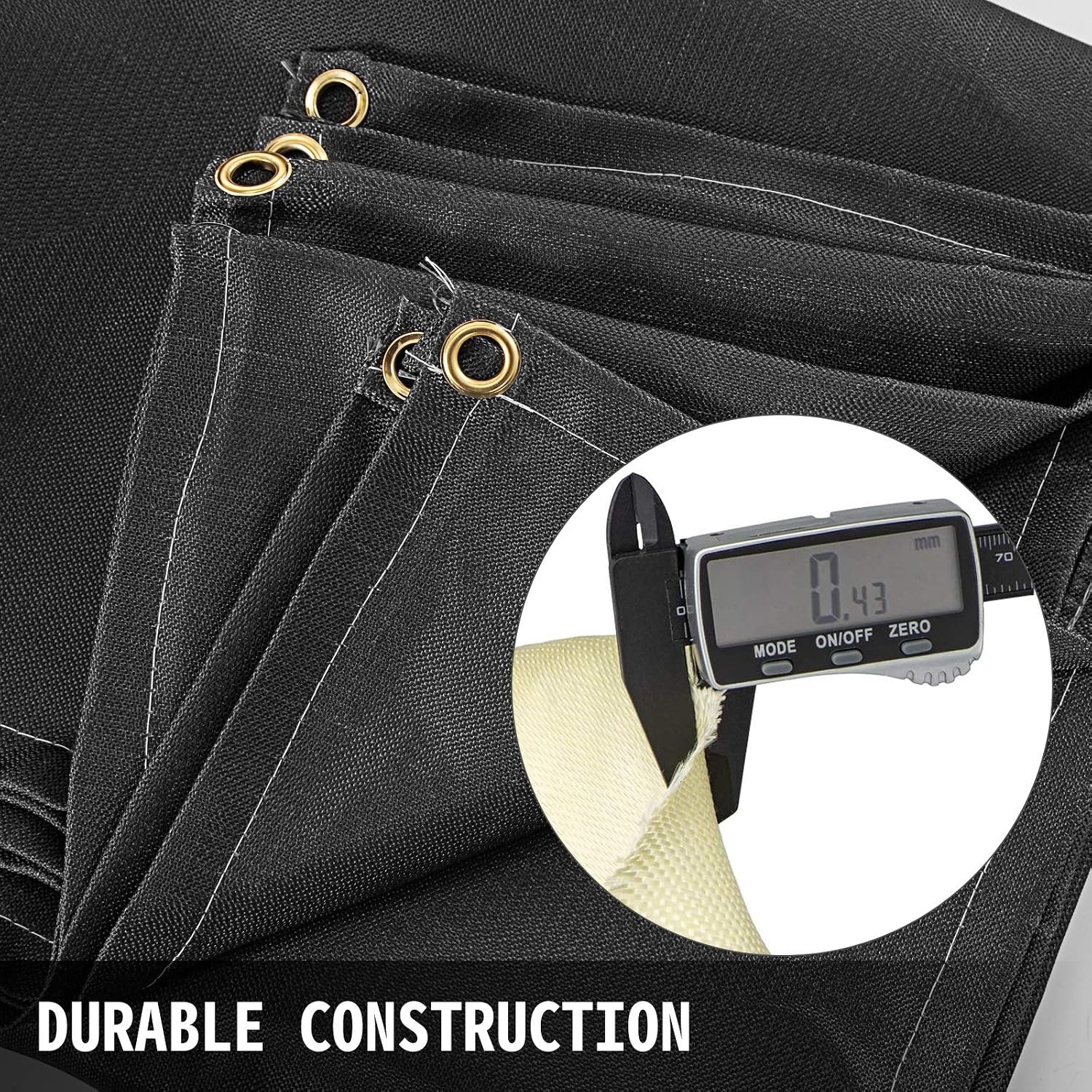 image:imageVEVOR 6 x 10 Ft Welding Blanket Black Fiberglass Blanket Portable Fiberglass Fire Retardant Blanket Welding Mat Welding Fireproof Thermal Resistant Insulation With Carry Bag10 x 10 Ft