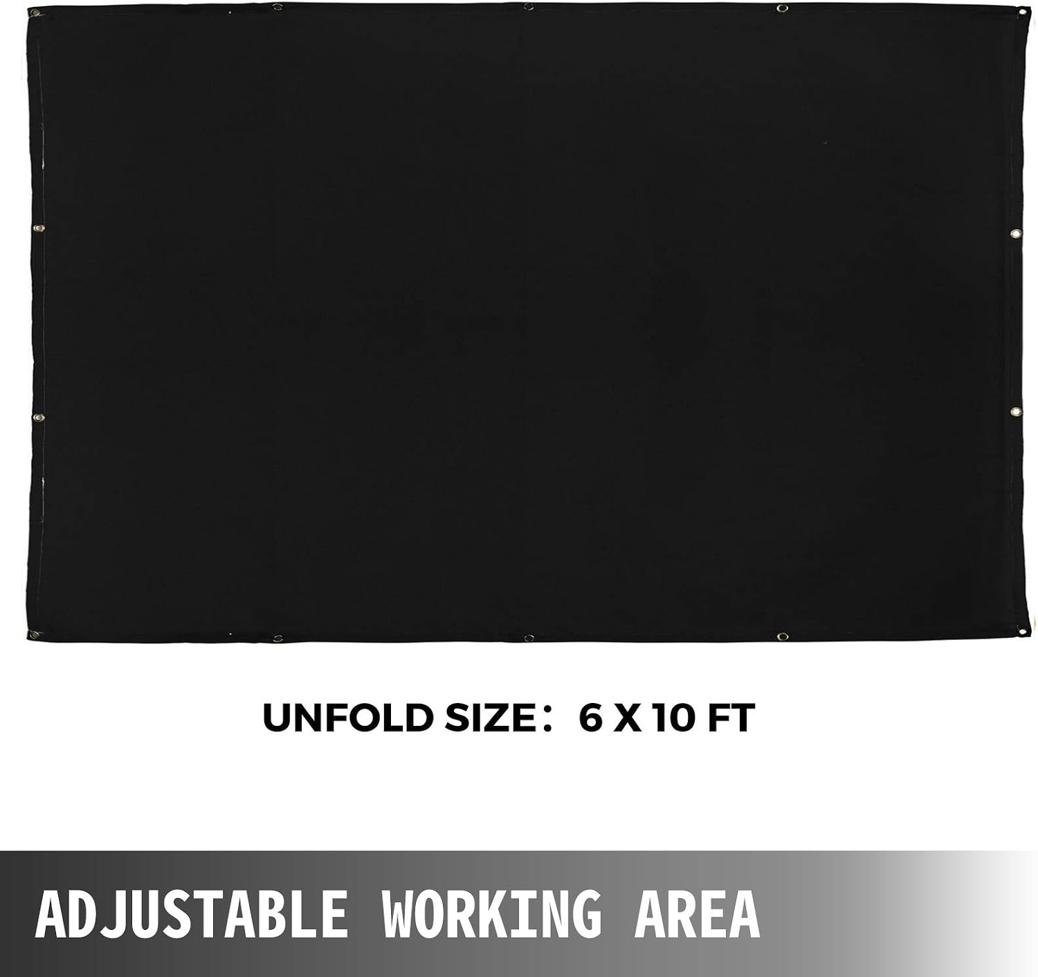image:imageVEVOR 6 x 10 Ft Welding Blanket Black Fiberglass Blanket Portable Fiberglass Fire Retardant Blanket Welding Mat Welding Fireproof Thermal Resistant Insulation With Carry Bag6 x 10 Ft
