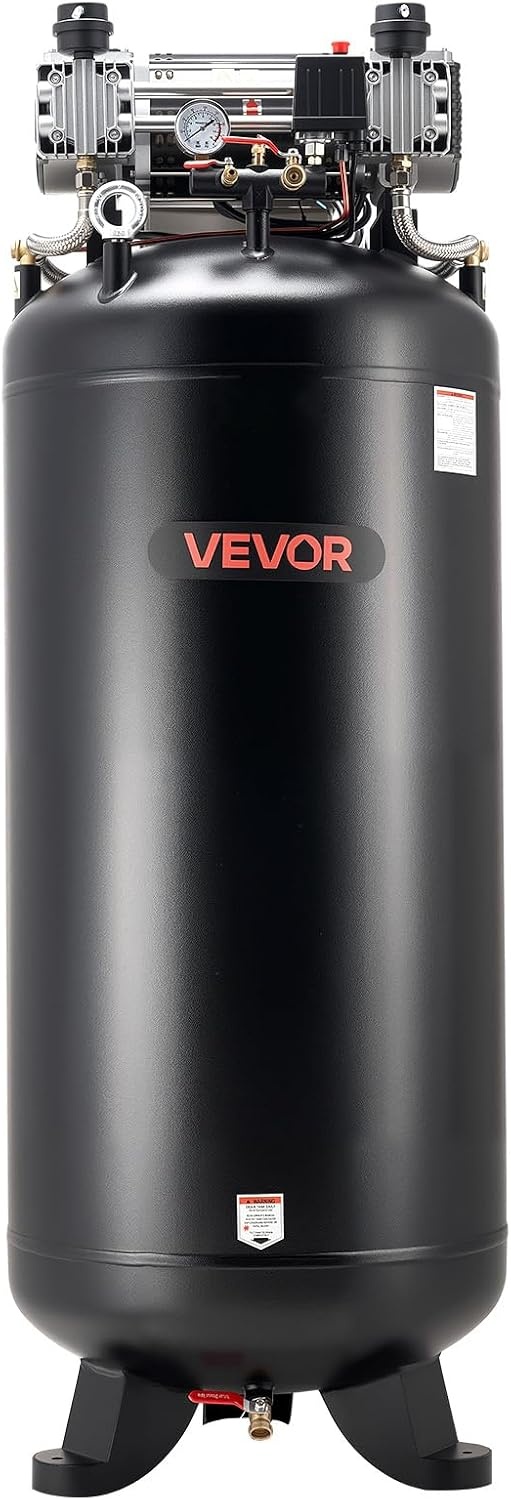 image:imageVEVOR 60 Gallons HeavyDuty Air Compressor 37HP 8 SCFM at 90PSI Air Compressors Max 155PSI Pressure OilLubricated Compressor Tank for Industrial Manufacturing Large Workshops 230V 60Hz NoPlug217 x 217 x 622 in