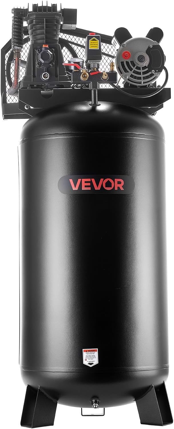 image:imageVEVOR 60 Gallons HeavyDuty Air Compressor 37HP 8 SCFM at 90PSI Air Compressors Max 155PSI Pressure OilLubricated Compressor Tank for Industrial Manufacturing Large Workshops 230V 60Hz NoPlug240 x 209 x 555 in