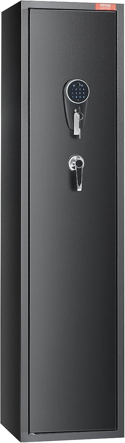 image:imageVEVOR 68 Rifles Gun Safe Rifle Safe with Digital Keypad amp Lock Gun Storage Cabinet with Builtin Storage Locker Removable Storage Shelf for Home Long Gun and Pistols Black