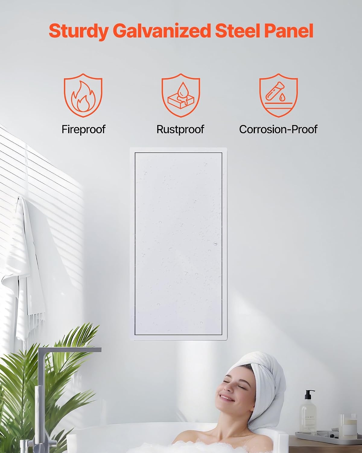 image:imageVEVOR Access Panel for Drywall 133 x 133 in Galvanized Steel Access Door Easy Install Hinged Service Panel with Screwdriver Latch for Ceiling Plumbing Electrical 124 x 124 in Cutout Size White14x29inch