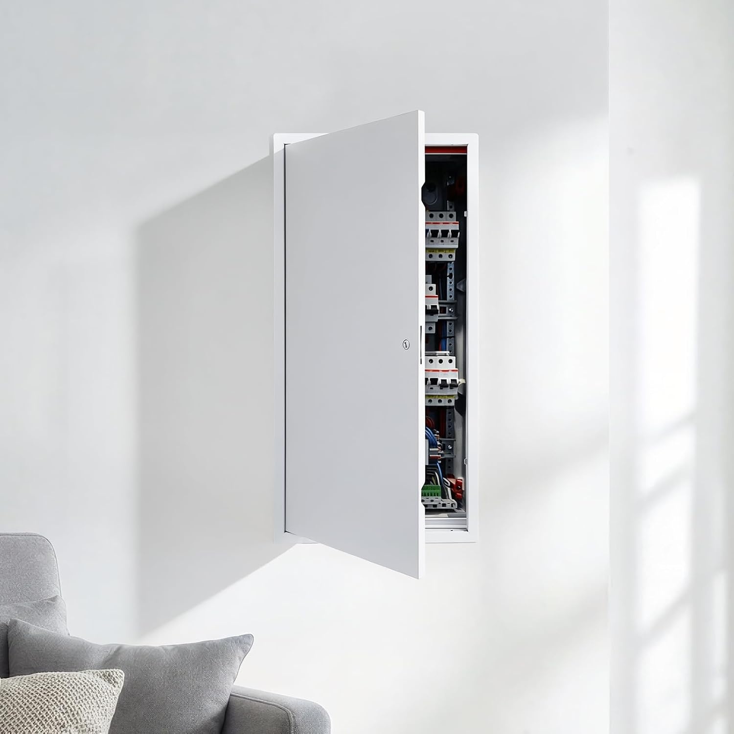 image:imageVEVOR Access Panel for Drywall 133 x 133 in Galvanized Steel Access Door Easy Install Hinged Service Panel with Screwdriver Latch for Ceiling Plumbing Electrical 124 x 124 in Cutout Size White14x29inch