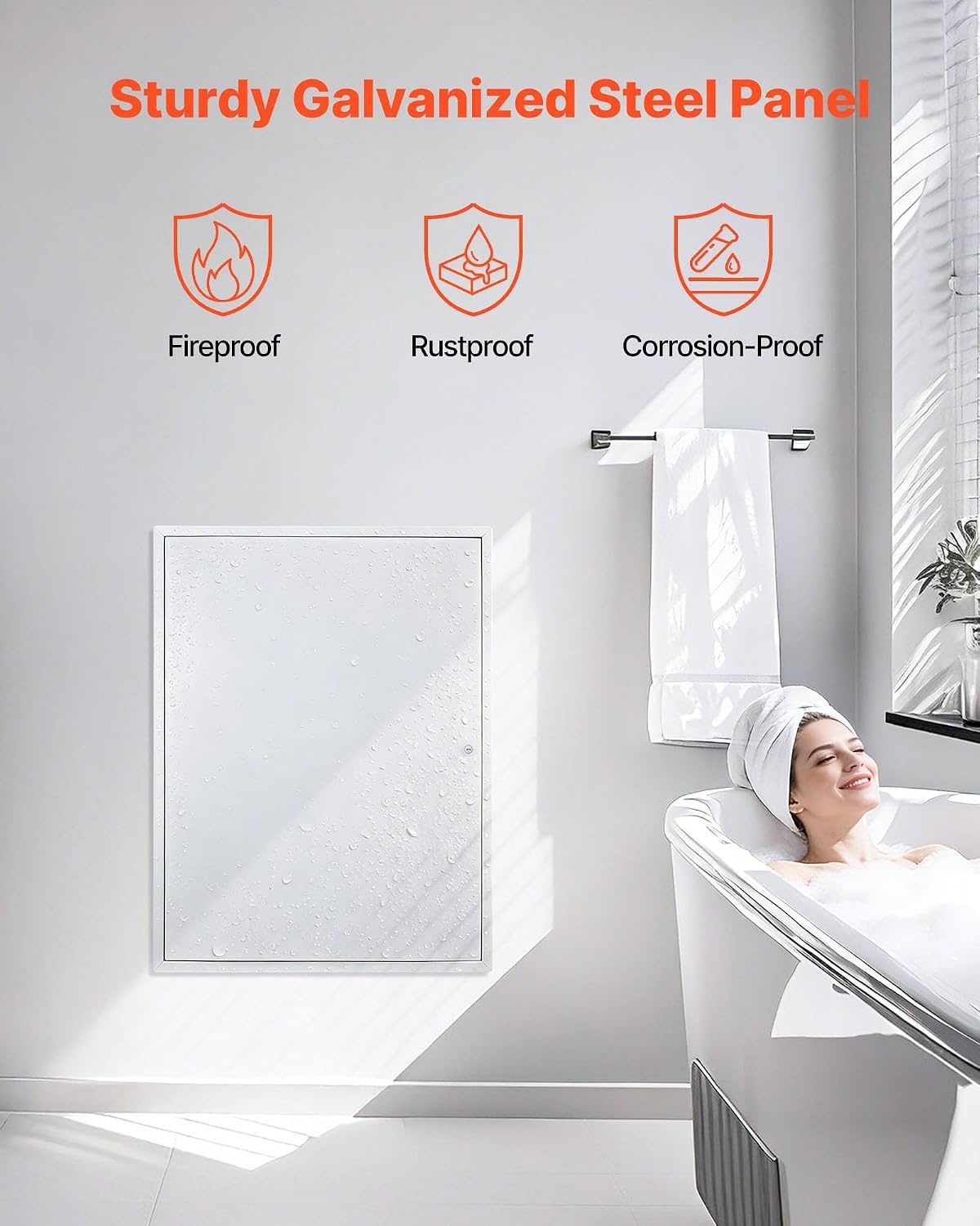 image:imageVEVOR Access Panel for Drywall 133 x 133 in Galvanized Steel Access Door Easy Install Hinged Service Panel with Screwdriver Latch for Ceiling Plumbing Electrical 124 x 124 in Cutout Size White32x24inch