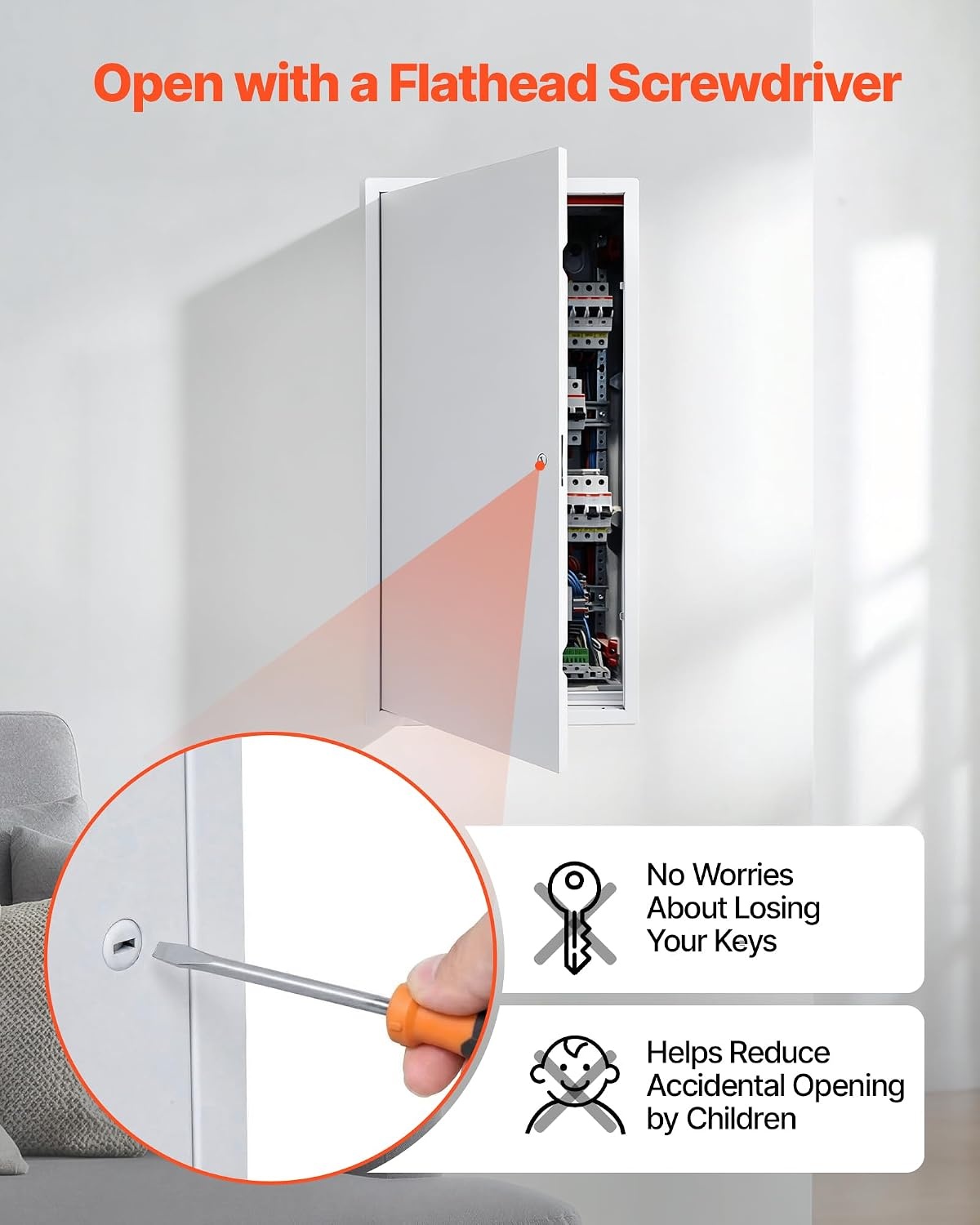 image:imageVEVOR Access Panel for Drywall 133 x 133 in Galvanized Steel Access Door Easy Install Hinged Service Panel with Screwdriver Latch for Ceiling Plumbing Electrical 124 x 124 in Cutout Size White14x29inch