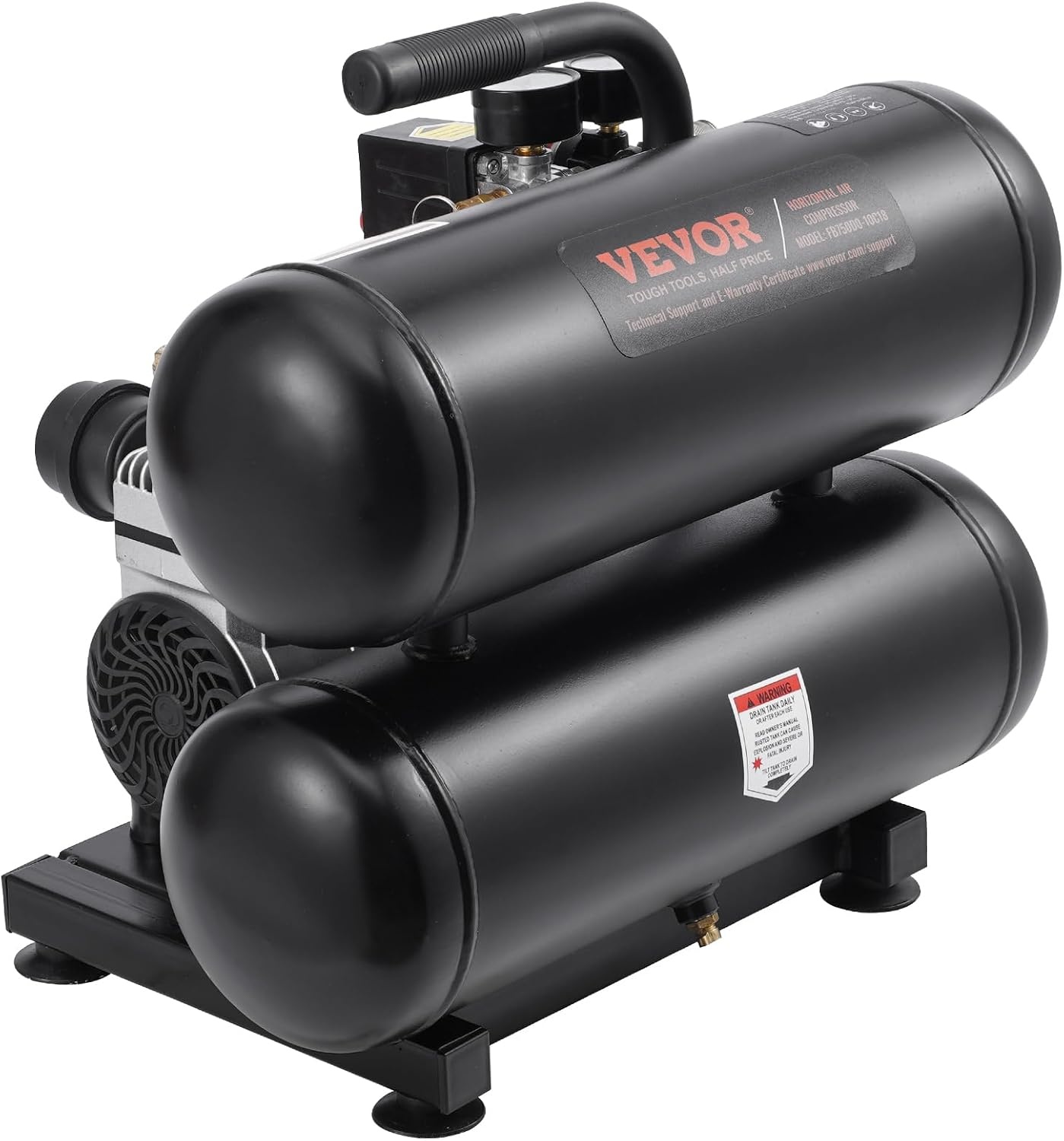 image:imageVEVOR Air Compressor 8 Gallon Steel Tank 1HP 22 CFM90 PSI Oil Free Air Compressor amp Max 120PSI Pressure 80dB Ultra Quiet Portable Compressor for Auto Repair Tire Inflation Spray Painting46 Gallon