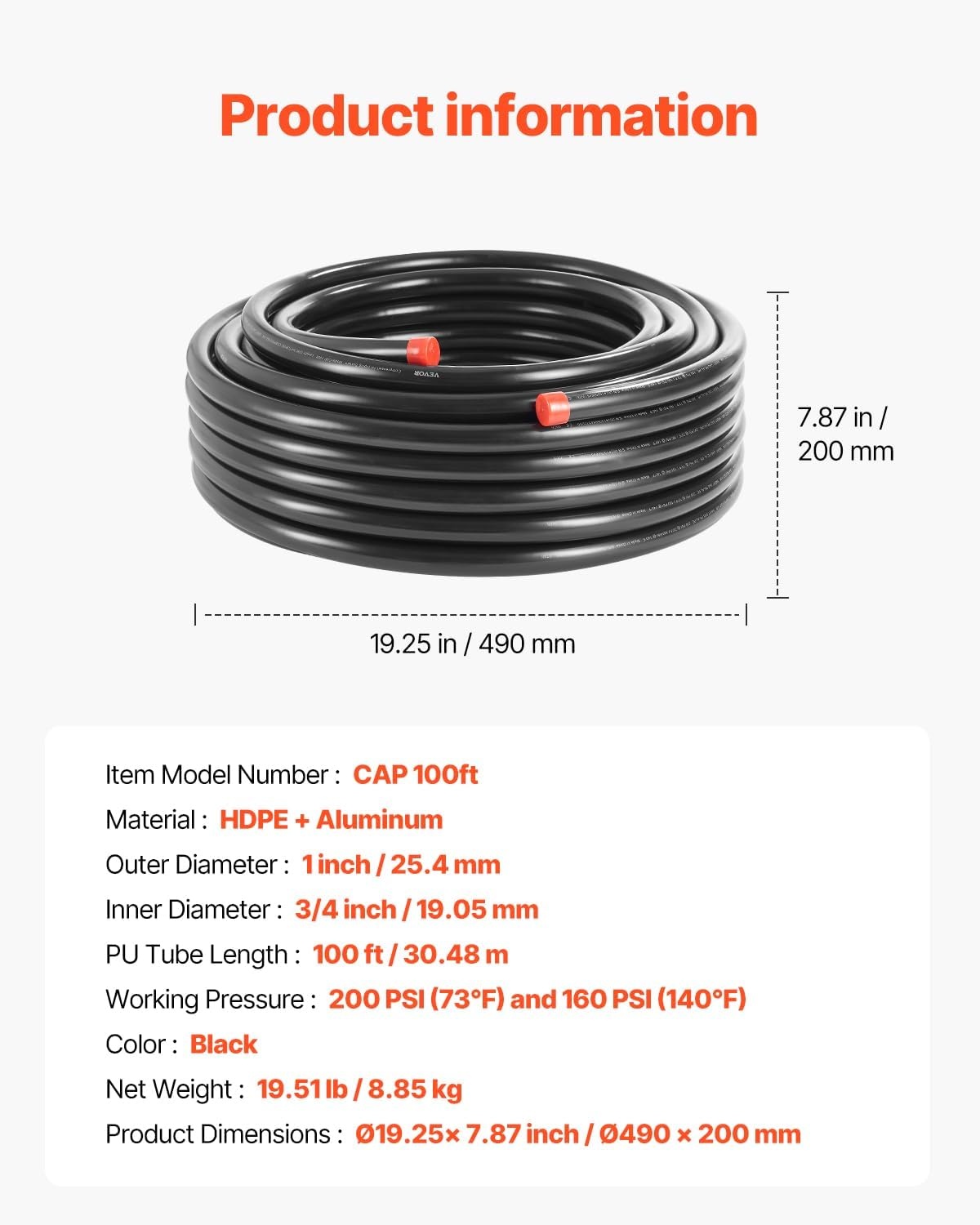 image:imageVEVOR Air Compressor Line Kit 300FT x 34 HDPEAluminum Compressed Air Piping System LeakProof PressureResistant amp EasytoInstall Compressed Air Line Tubing Kit for Garages Workshops BlueBlack