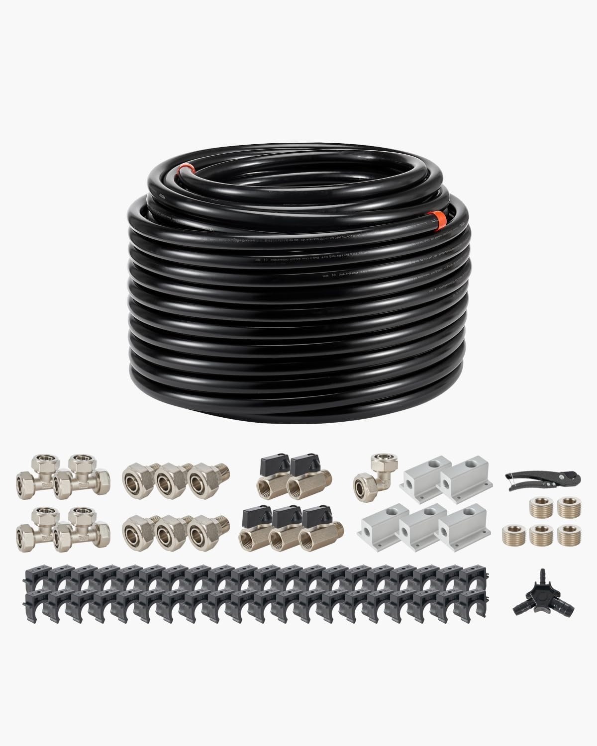 image:imageVEVOR Air Compressor Line Kit 300FT x 34 HDPEAluminum Compressed Air Piping System LeakProof PressureResistant amp EasytoInstall Compressed Air Line Tubing Kit for Garages Workshops BlueBlack