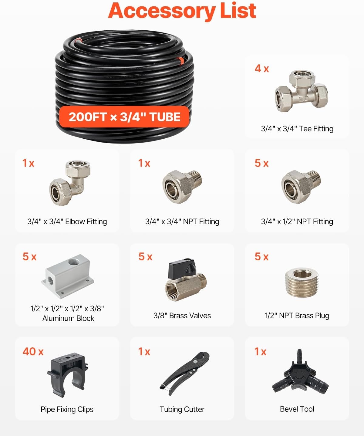 image:imageVEVOR Air Compressor Line Kit 300FT x 34 HDPEAluminum Compressed Air Piping System LeakProof PressureResistant amp EasytoInstall Compressed Air Line Tubing Kit for Garages Workshops BlueBlack