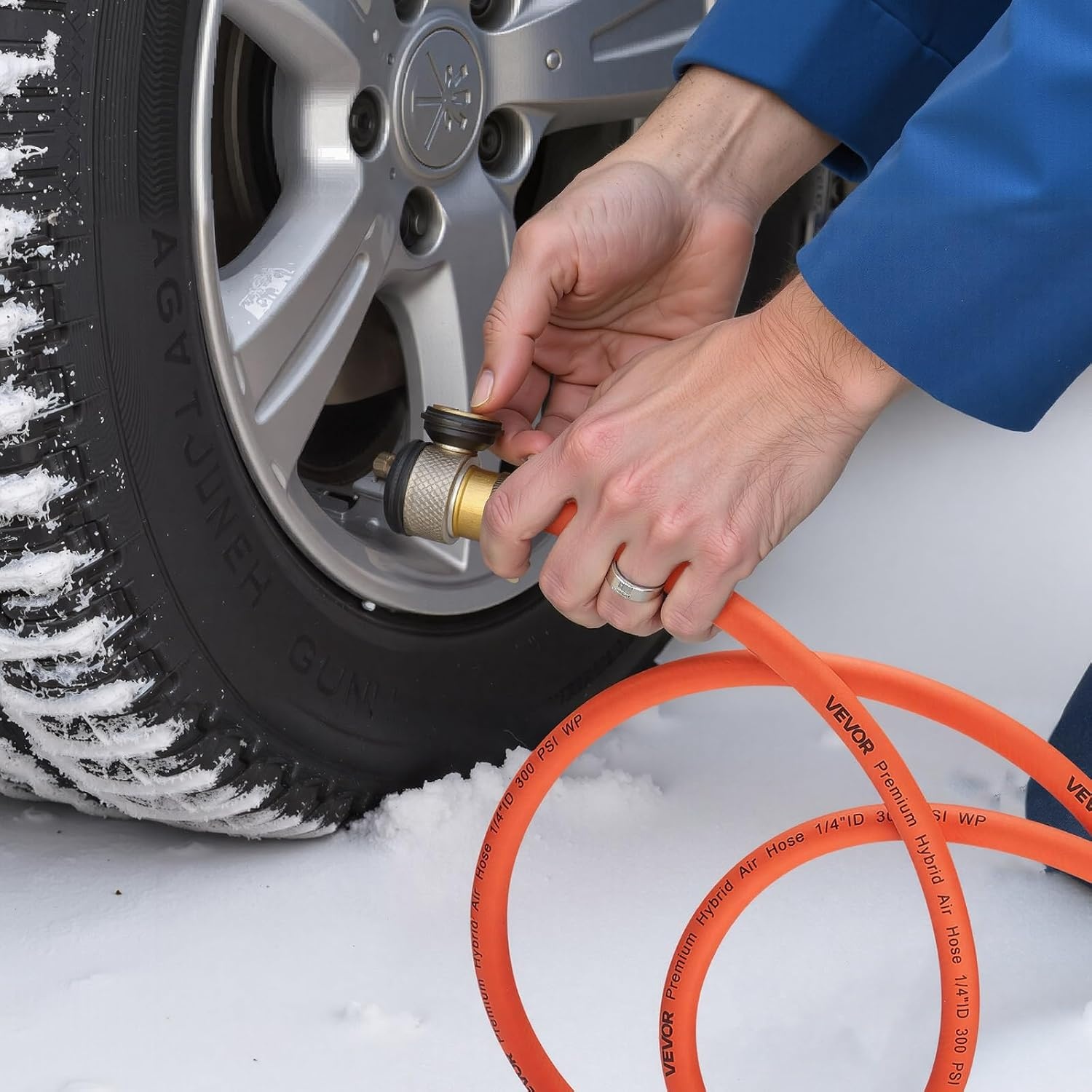 image:imageVEVOR Air Hose 38 x 250FT Hybrid Air Compressor Hose 300 PSI KinkResistant Pneumatic Hoses with ThreeLayer Construction for Auto amp Home DIY Projetcs AllWeather Flexibility No Fittings14IN X 250FT