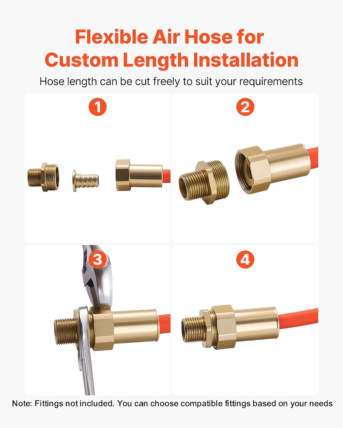 image:imageVEVOR Air Hose 38 x 250FT Hybrid Air Compressor Hose 300 PSI KinkResistant Pneumatic Hoses with ThreeLayer Construction for Auto amp Home DIY Projetcs AllWeather Flexibility No Fittings14IN X 250FT