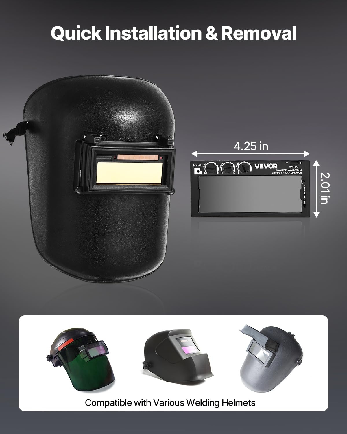 image:imageVEVOR Auto Darkening Welding Lens 425 x 2 Shade 513 Adjustable True Color Welding Lens with Dual Arc Sensors amp Gold Coating Compatible with Most Welding Helmets for TIG MIG MMA Applications