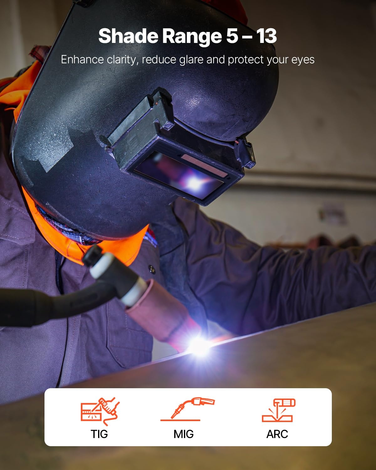 image:imageVEVOR Auto Darkening Welding Lens 425 x 2 Shade 513 Adjustable True Color Welding Lens with Dual Arc Sensors amp Gold Coating Compatible with Most Welding Helmets for TIG MIG MMA Applications