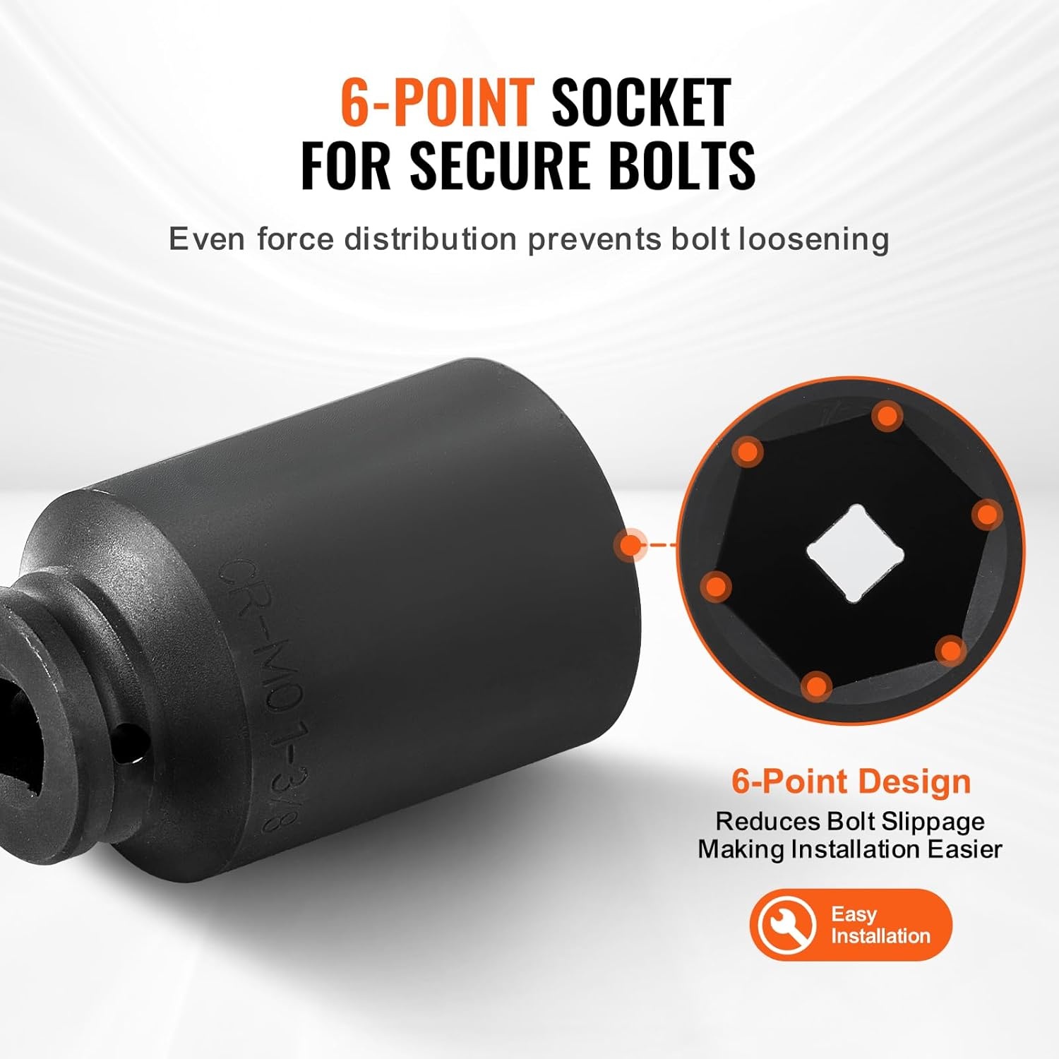 image:imageVEVOR Axle Nut Impact Socket Set 34 Drive Deep 6Point 8Piece SAE Spindle Nut Socket CRMO Heat Treated Large Socket Set with Storage Case for Auto Repair Removing or Installing Axle Nuts34 8PCS SAE CRMO