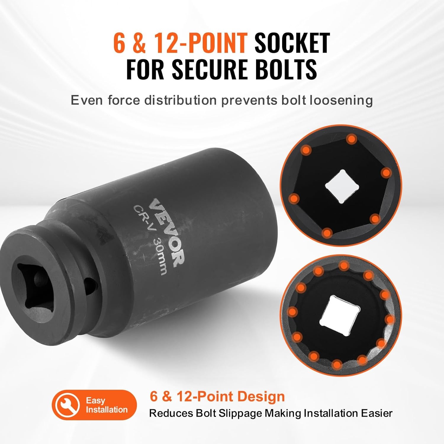 image:imageVEVOR Axle Nut Impact Socket Set 34 Drive Deep 6Point 8Piece SAE Spindle Nut Socket CRMO Heat Treated Large Socket Set with Storage Case for Auto Repair Removing or Installing Axle Nuts12 14PCS CRMO