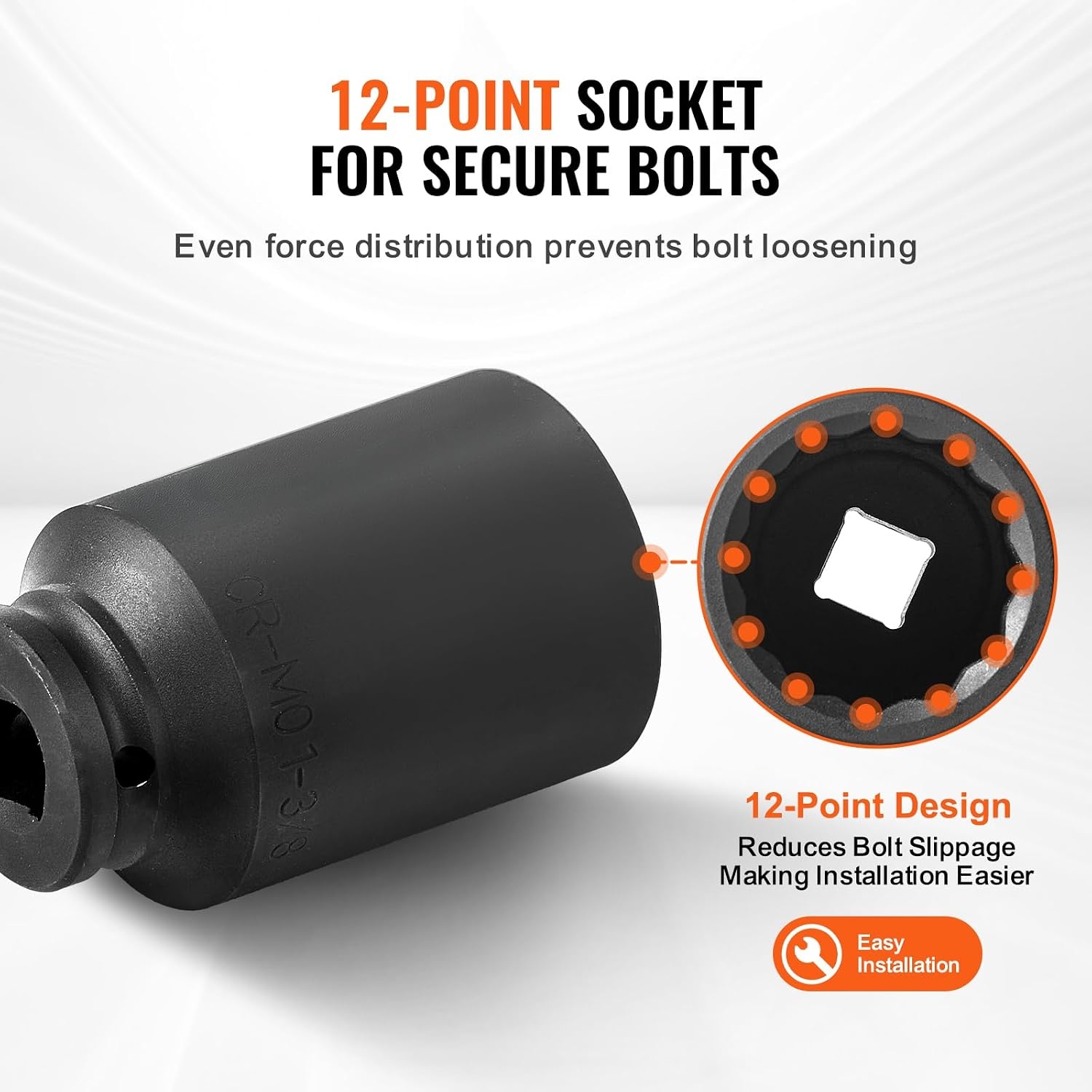 image:imageVEVOR Axle Nut Impact Socket Set 34 Drive Deep 6Point 8Piece SAE Spindle Nut Socket CRMO Heat Treated Large Socket Set with Storage Case for Auto Repair Removing or Installing Axle Nuts12 8PCS 12PT CRMO
