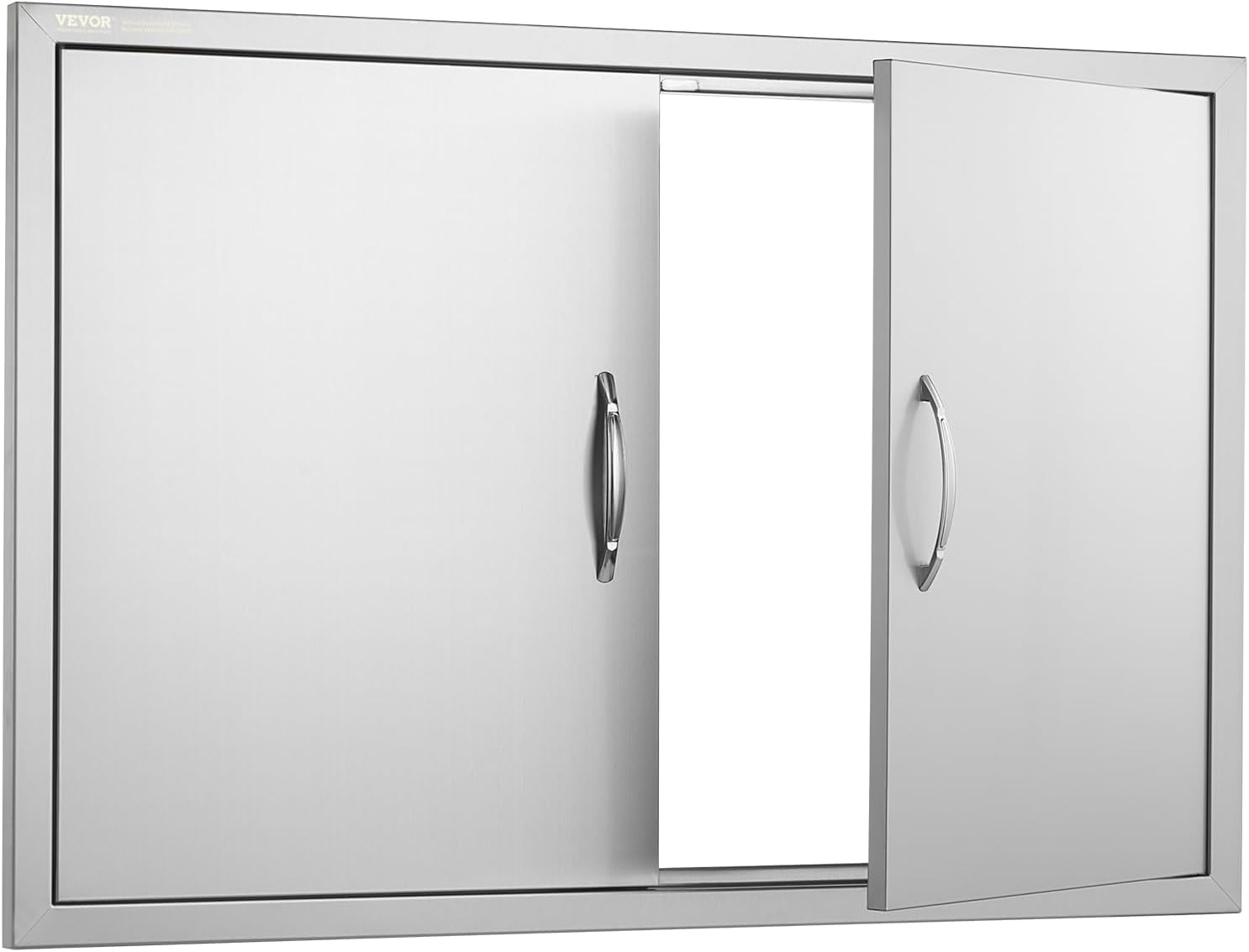image:imageVEVOR BBQ Double Door 35W x 24H Inch Stainless Steel Flush Mount Vertical Door with Handles for Grilling Station39W x 26HSilver