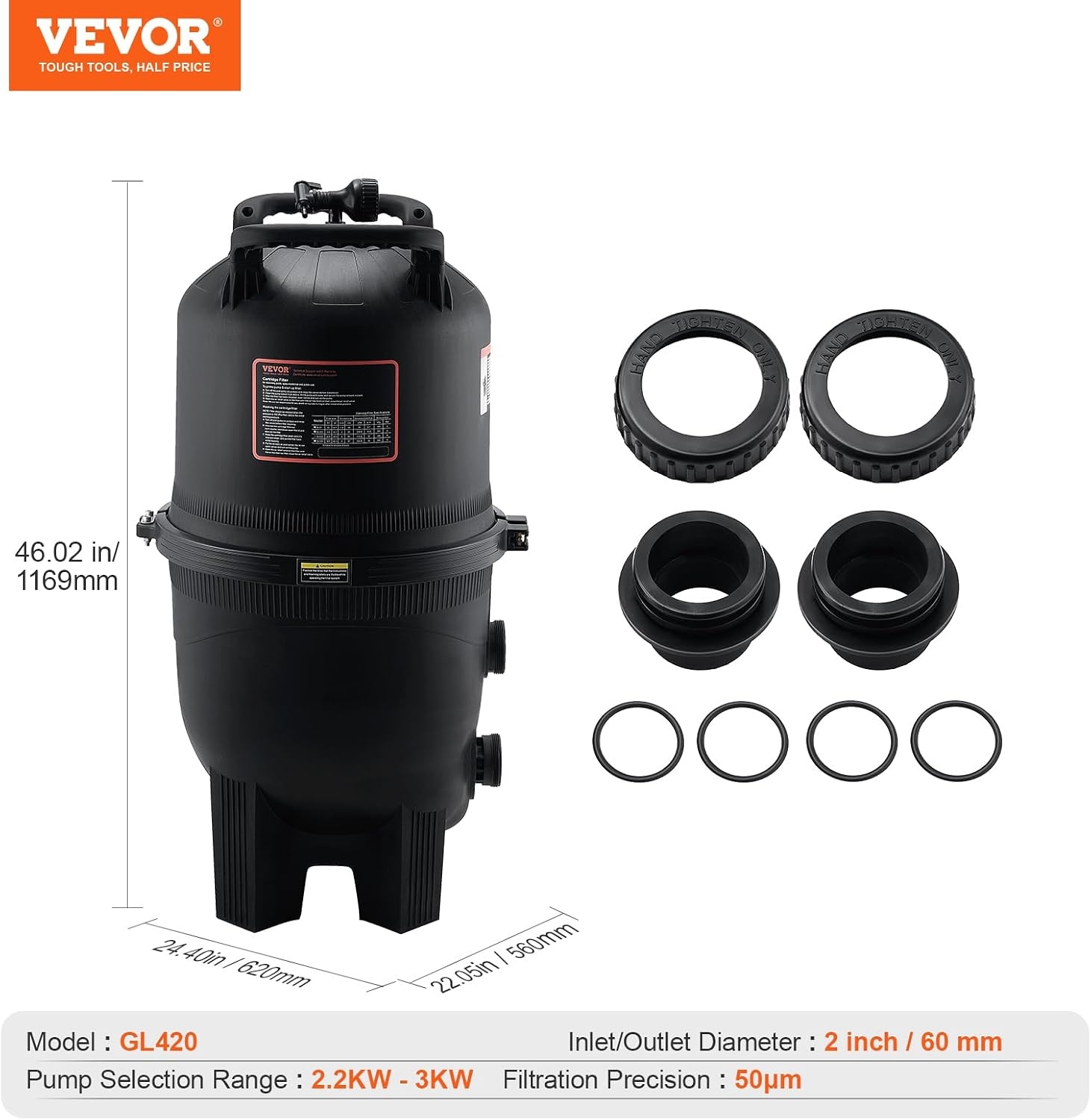 image:imageVEVOR CC150 Pool Filter Cartridge Replacement for Pentair Clean amp Clear 150 Replace Pleatco PAP150 Pentair R173216 Unicel C9415 150 sqftL x OD31 18 x10 116Cartridge Tank Element