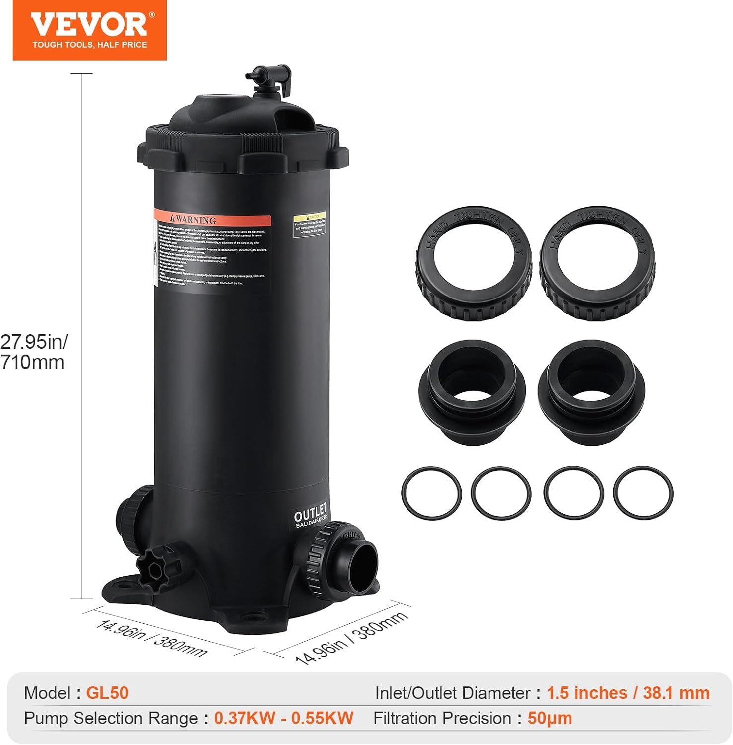 image:imageVEVOR CC150 Pool Filter Cartridge Replacement for Pentair Clean amp Clear 150 Replace Pleatco PAP150 Pentair R173216 Unicel C9415 150 sqftL x OD31 18 x10 116Cartridge Tank Element