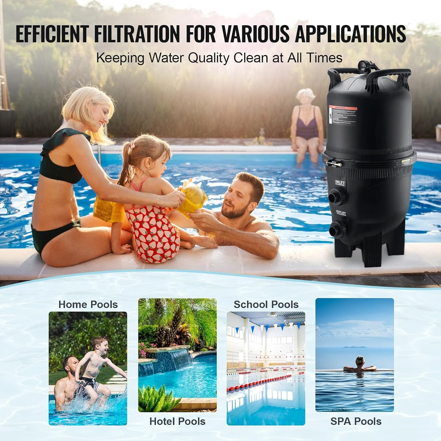 image:imageVEVOR CC150 Pool Filter Cartridge Replacement for Pentair Clean amp Clear 150 Replace Pleatco PAP150 Pentair R173216 Unicel C9415 150 sqftL x OD31 18 x10 116Cartridge Tank Element