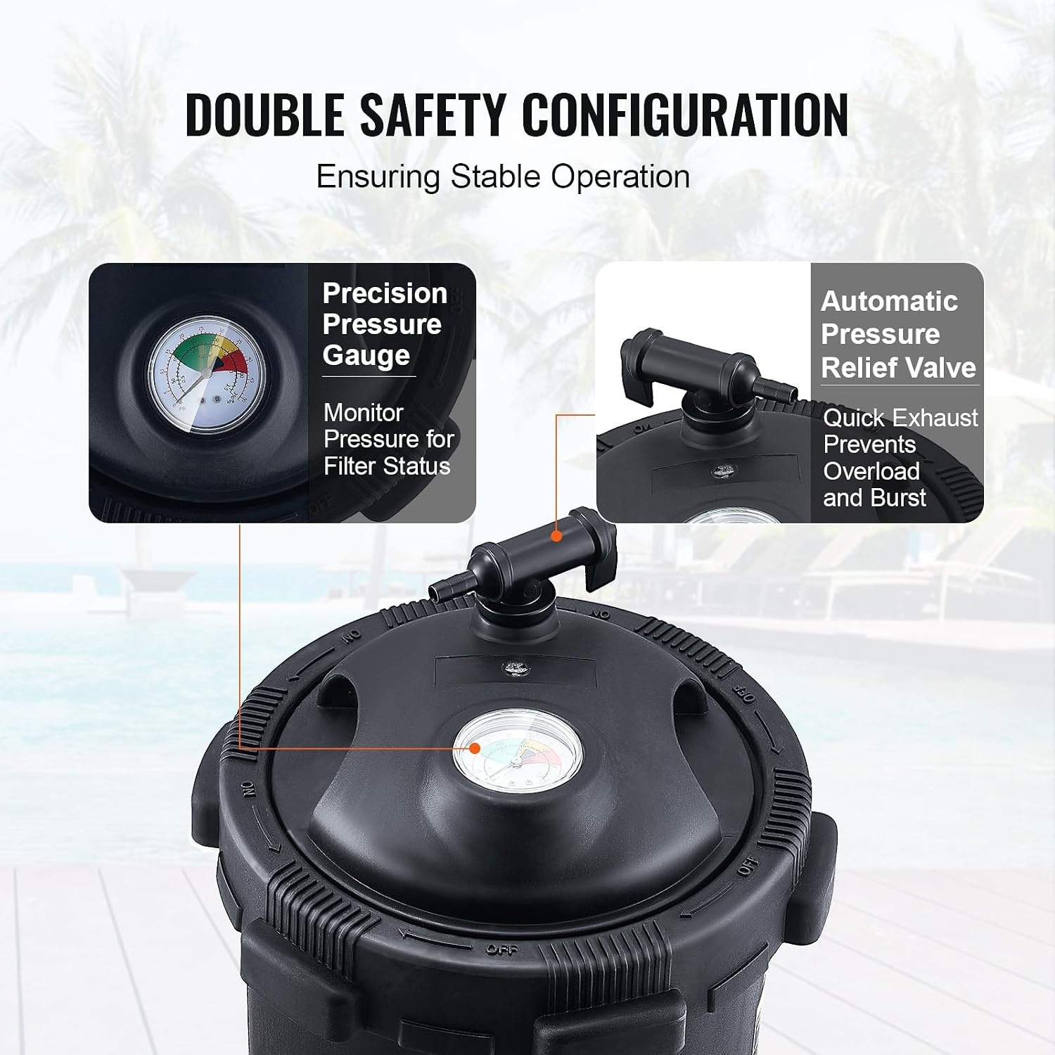 image:imageVEVOR CC150 Pool Filter Cartridge Replacement for Pentair Clean amp Clear 150 Replace Pleatco PAP150 Pentair R173216 Unicel C9415 150 sqftL x OD31 18 x10 116Cartridge Tank Element
