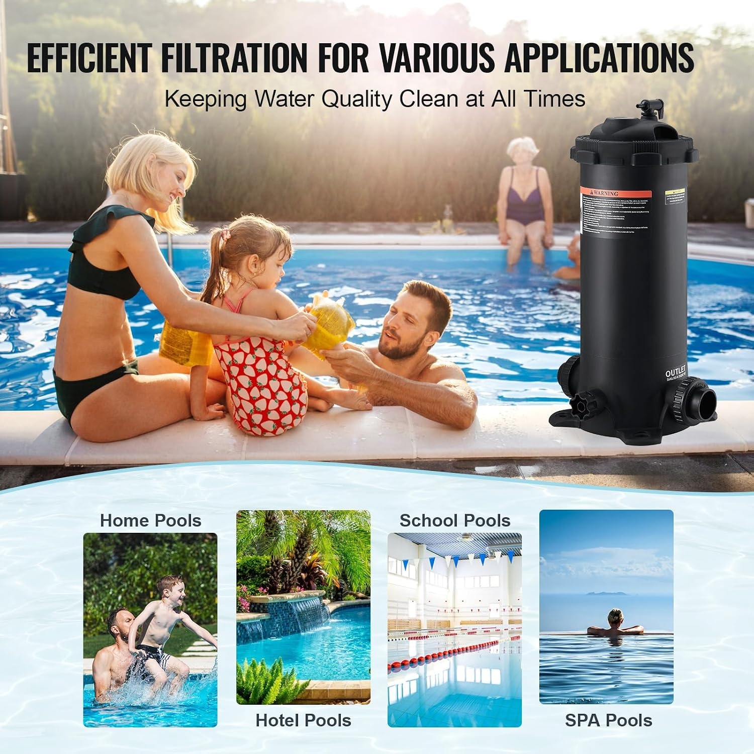 image:imageVEVOR CC150 Pool Filter Cartridge Replacement for Pentair Clean amp Clear 150 Replace Pleatco PAP150 Pentair R173216 Unicel C9415 150 sqftL x OD31 18 x10 116Cartridge Tank Element
