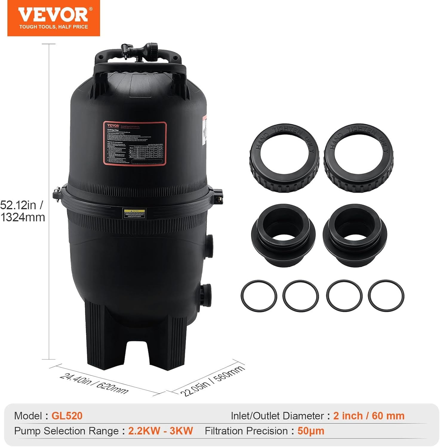 image:imageVEVOR CC150 Pool Filter Cartridge Replacement for Pentair Clean amp Clear 150 Replace Pleatco PAP150 Pentair R173216 Unicel C9415 150 sqftL x OD31 18 x10 116Cartridge Tank Element