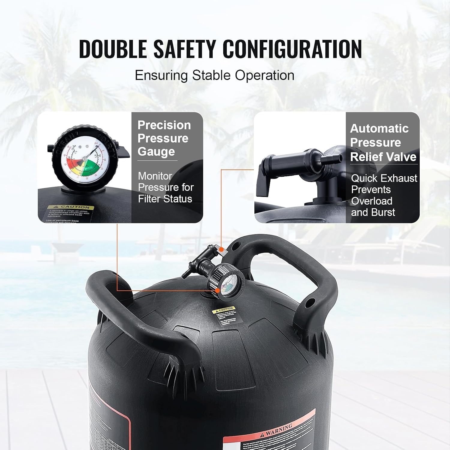 image:imageVEVOR CC150 Pool Filter Cartridge Replacement for Pentair Clean amp Clear 150 Replace Pleatco PAP150 Pentair R173216 Unicel C9415 150 sqftL x OD31 18 x10 116Cartridge Tank Element