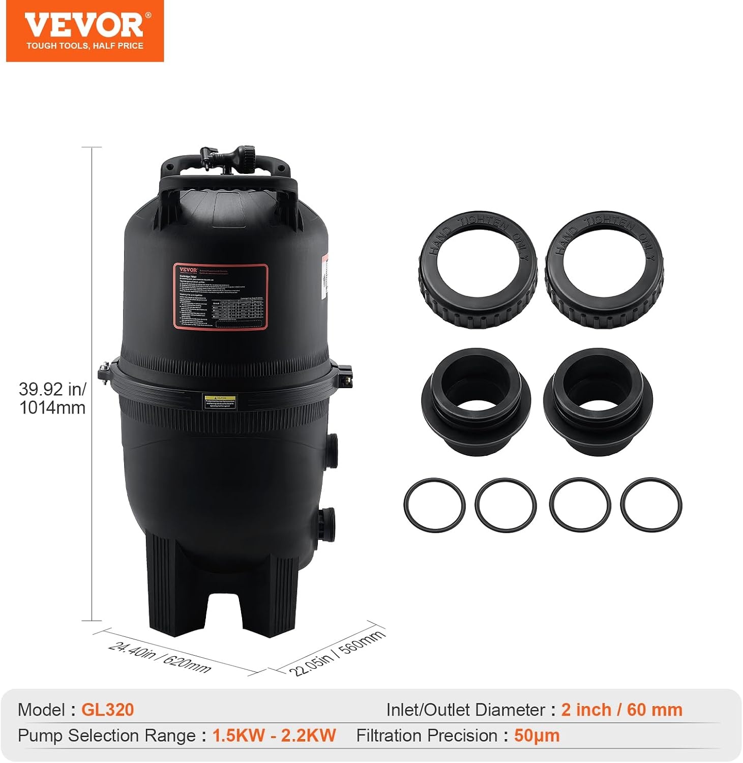 image:imageVEVOR CC150 Pool Filter Cartridge Replacement for Pentair Clean amp Clear 150 Replace Pleatco PAP150 Pentair R173216 Unicel C9415 150 sqftL x OD31 18 x10 116Cartridge Tank Element