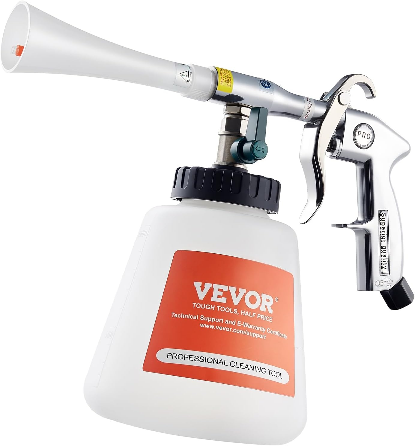image:imageVEVOR Car Cleaning Gun 692 Bar HighPressure Air Blow Gun with 2 Set Nozzles amp 1L Liquid Bottle Vortex Cleaning Gun Quickly Blasts Dirt and Dust from Surface Work with 14 NPT Air CompressorRubber Rotating Hose