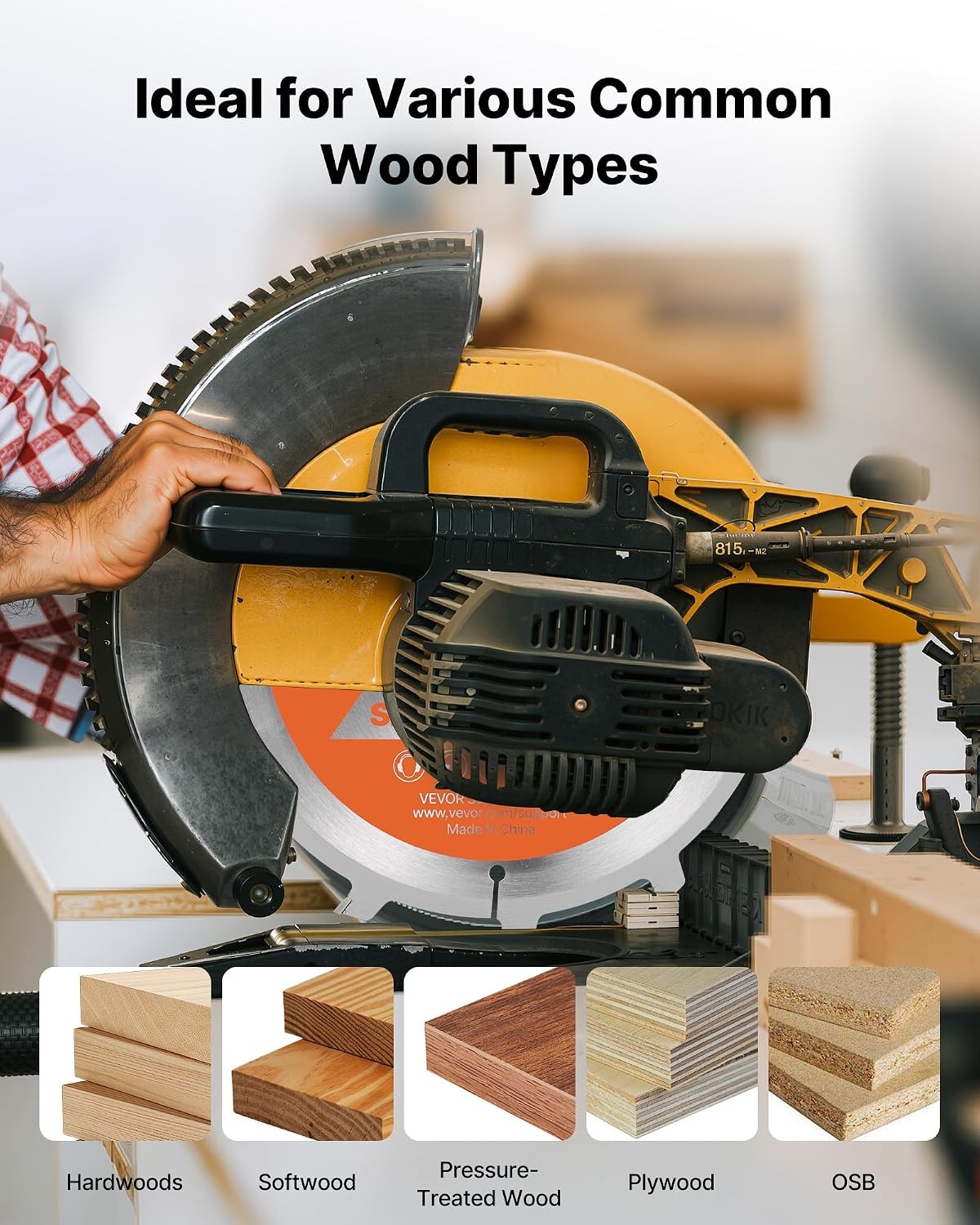 image:imageVEVOR Circular Saw Blade 8 inch Diameter 42 Sharp Alloy Teeth 1 inch Arbor Fine Finish Wood Cutting Blade for Circular Saw with NoiseReducing Heat Vents for Cutting Plywood OSB and Hardwood8 12T7PACK