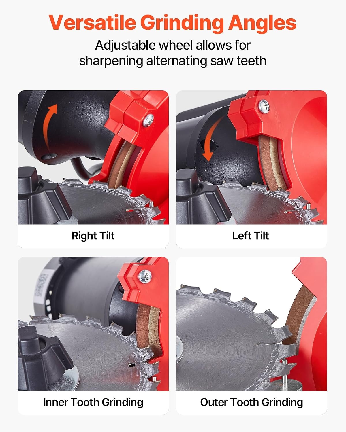 image:imageVEVOR Circular Saw Blade Sharpener 140W 3800RPM Electric Saw Blade Sharpening Machine with 4 Ceramic amp Diamond Grinding Wheels Fits 35 to 157 Diameter Circular Saw Blades28 x 16 x 10 in