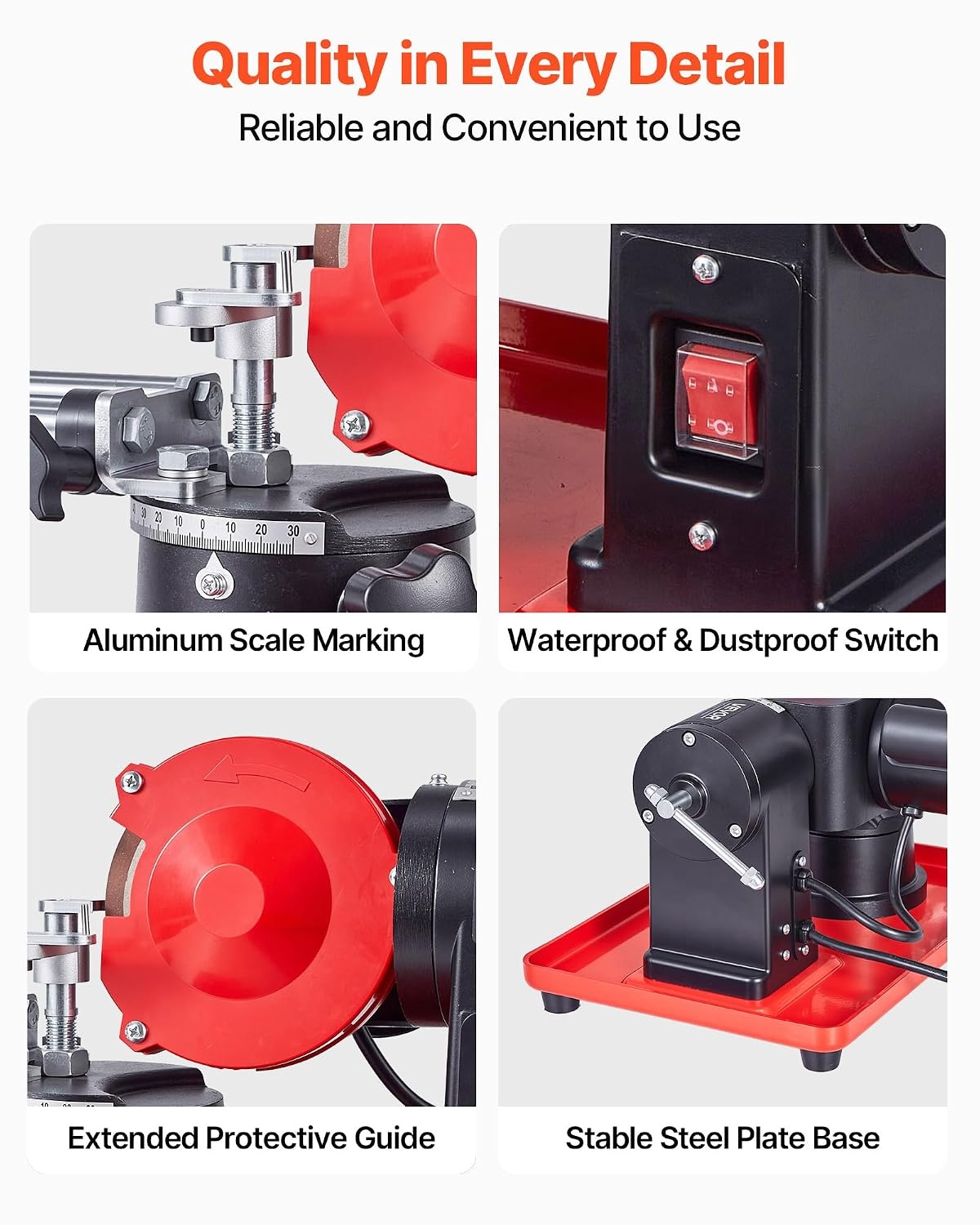 image:imageVEVOR Circular Saw Blade Sharpener 140W 3800RPM Electric Saw Blade Sharpening Machine with 4 Ceramic amp Diamond Grinding Wheels Fits 35 to 157 Diameter Circular Saw Blades28 x 16 x 10 in