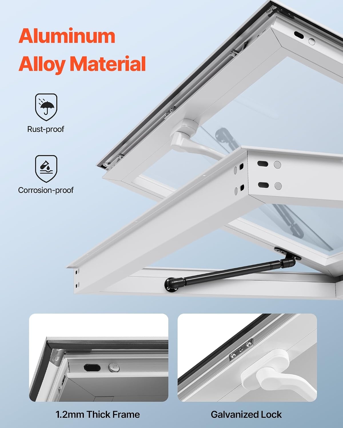 image:imageVEVOR Concession Window Aluminum Alloy Frame Service Window for Food Truck Up to 85 Degrees Stand Serving with Awning Door and Drag Hook 4 leftampright sliding windows 53x33in with 4 Slidingwhole glass