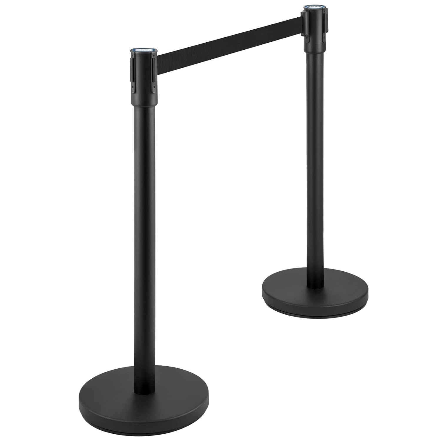 image:imageVEVOR Crowd Control Stanchion Set Stanchion Set with 66 ft2 m Black Retractable Belt Black Crowd Control Barrier wConcrete and Metal Base Easy Connect Assembly 44 Pcs