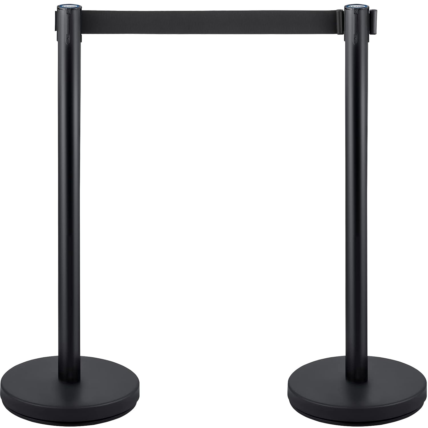 image:imageVEVOR Crowd Control Stanchion Set Stanchion Set with 66 ft2 m Black Retractable Belt Black Crowd Control Barrier wConcrete and Metal Base Easy Connect Assembly 44 Pcs