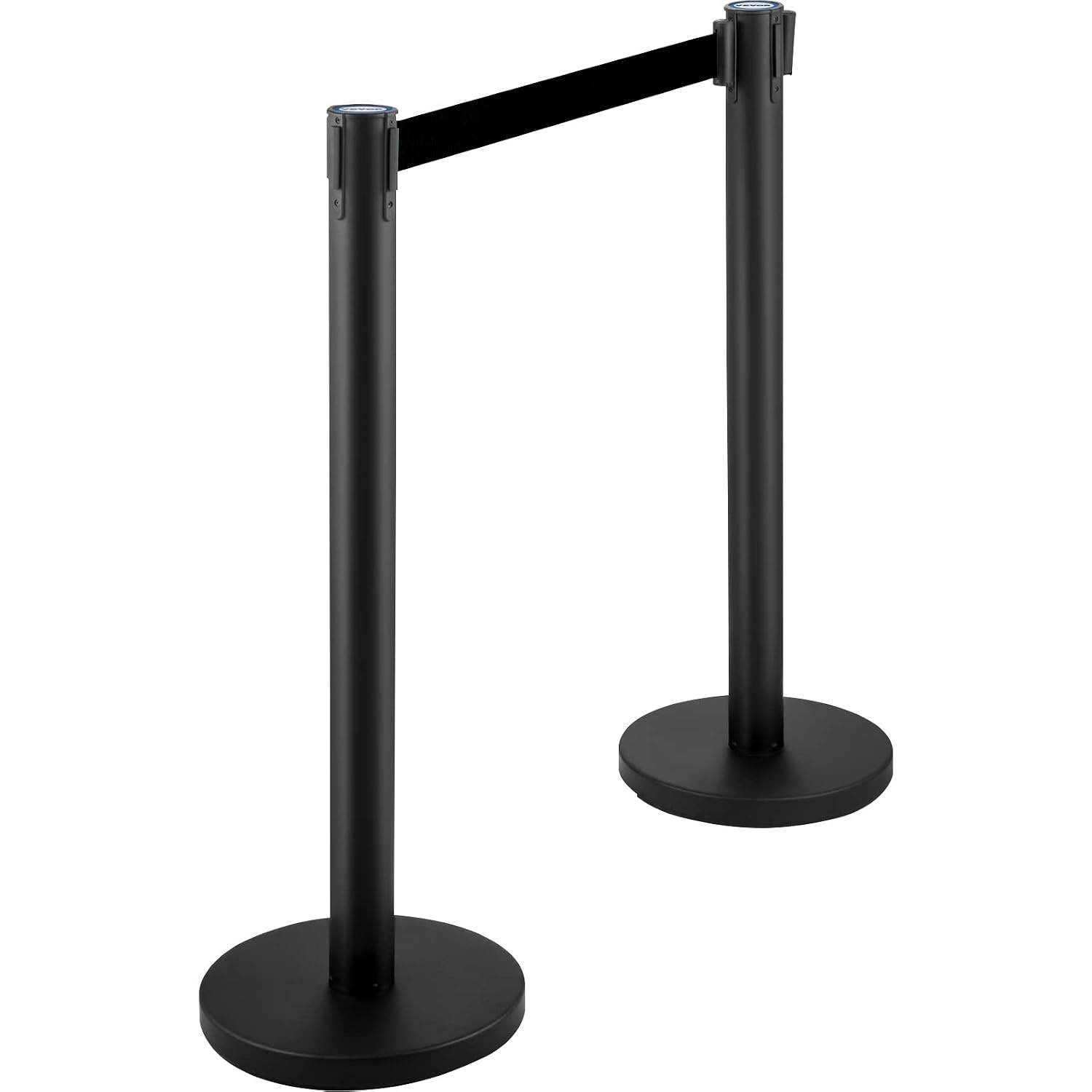 image:imageVEVOR Crowd Control Stanchion Set Stanchion Set with 66 ft2 m Black Retractable Belt Black Crowd Control Barrier wConcrete and Metal Base Easy Connect Assembly 44 Pcs