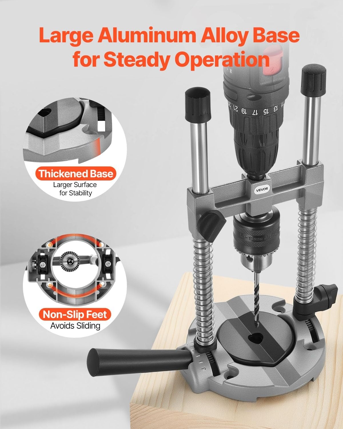 image:imageVEVOR Drill Guide 3045 90 Degree Angle 4 Sizes Portable Precision Drilling Guide Jig for Drilling Angled or Horizontal Holes Aluminum Alloy for Deck Cable Railing Wood Post Stair HandrailUltra
