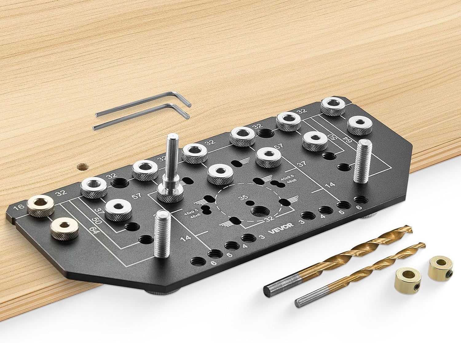 image:imageVEVOR Drill Guide 3045 90 Degree Angle 4 Sizes Portable Precision Drilling Guide Jig for Drilling Angled or Horizontal Holes Aluminum Alloy for Deck Cable Railing Wood Post Stair HandrailPro