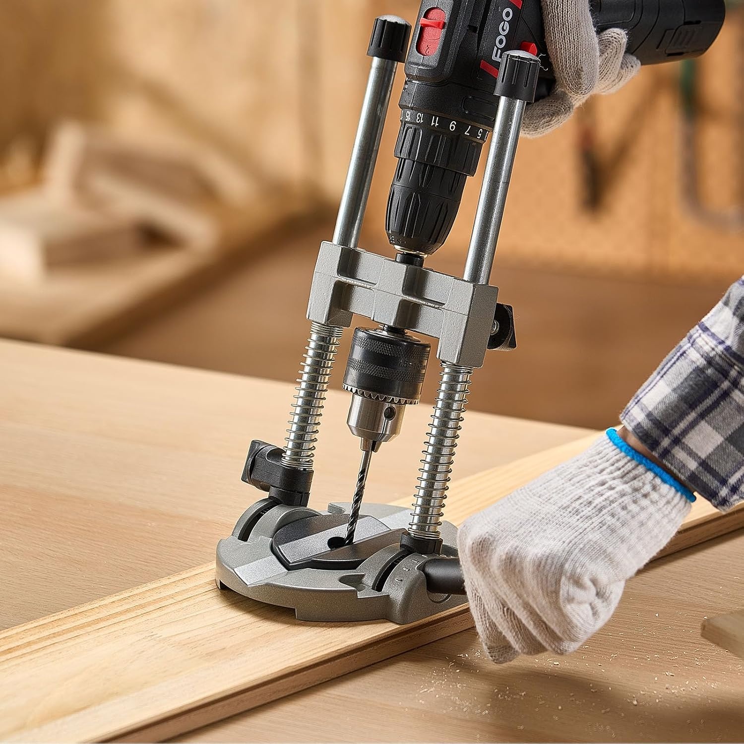image:imageVEVOR Drill Guide 3045 90 Degree Angle 4 Sizes Portable Precision Drilling Guide Jig for Drilling Angled or Horizontal Holes Aluminum Alloy for Deck Cable Railing Wood Post Stair HandrailUltra