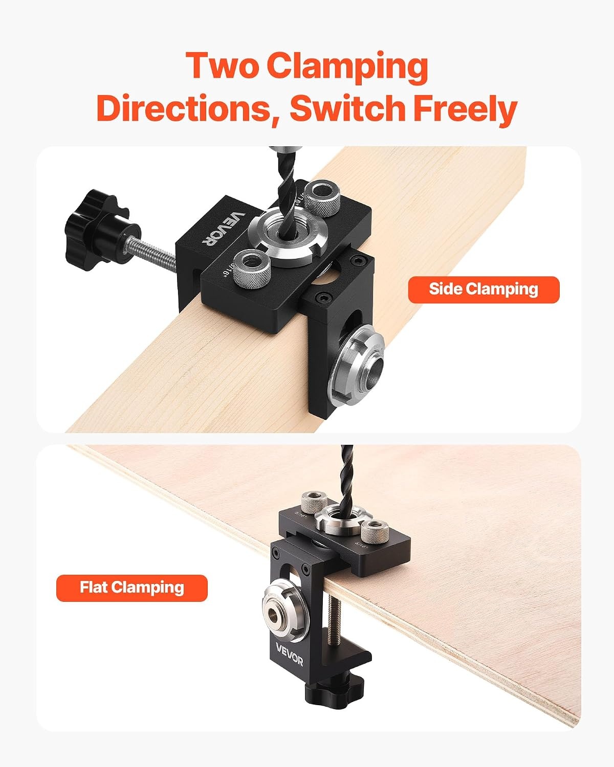 image:imageVEVOR Drill Guide 3045 90 Degree Angle 4 Sizes Portable Precision Drilling Guide Jig for Drilling Angled or Horizontal Holes Aluminum Alloy for Deck Cable Railing Wood Post Stair HandrailUltra