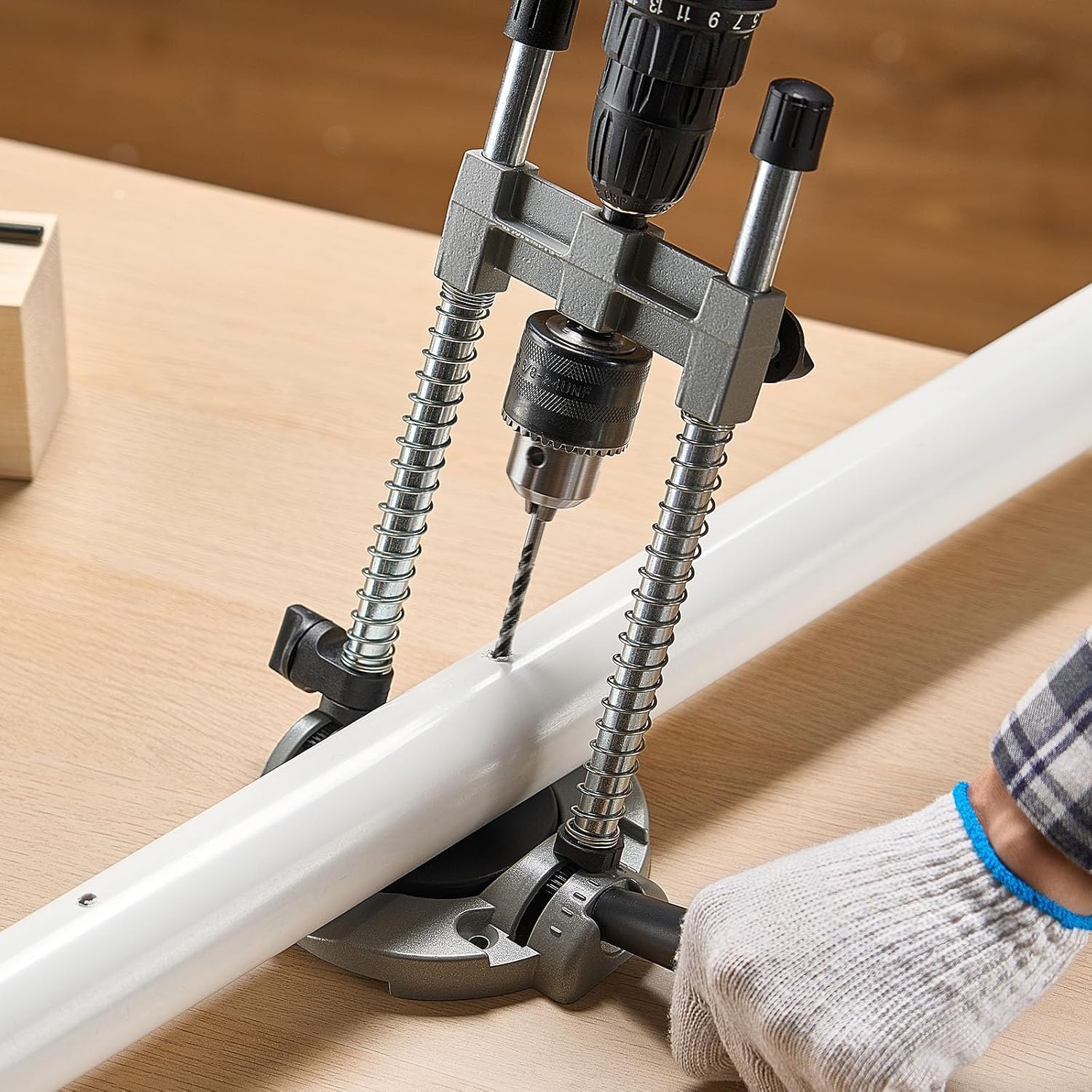 image:imageVEVOR Drill Guide 3045 90 Degree Angle 4 Sizes Portable Precision Drilling Guide Jig for Drilling Angled or Horizontal Holes Aluminum Alloy for Deck Cable Railing Wood Post Stair HandrailUltra