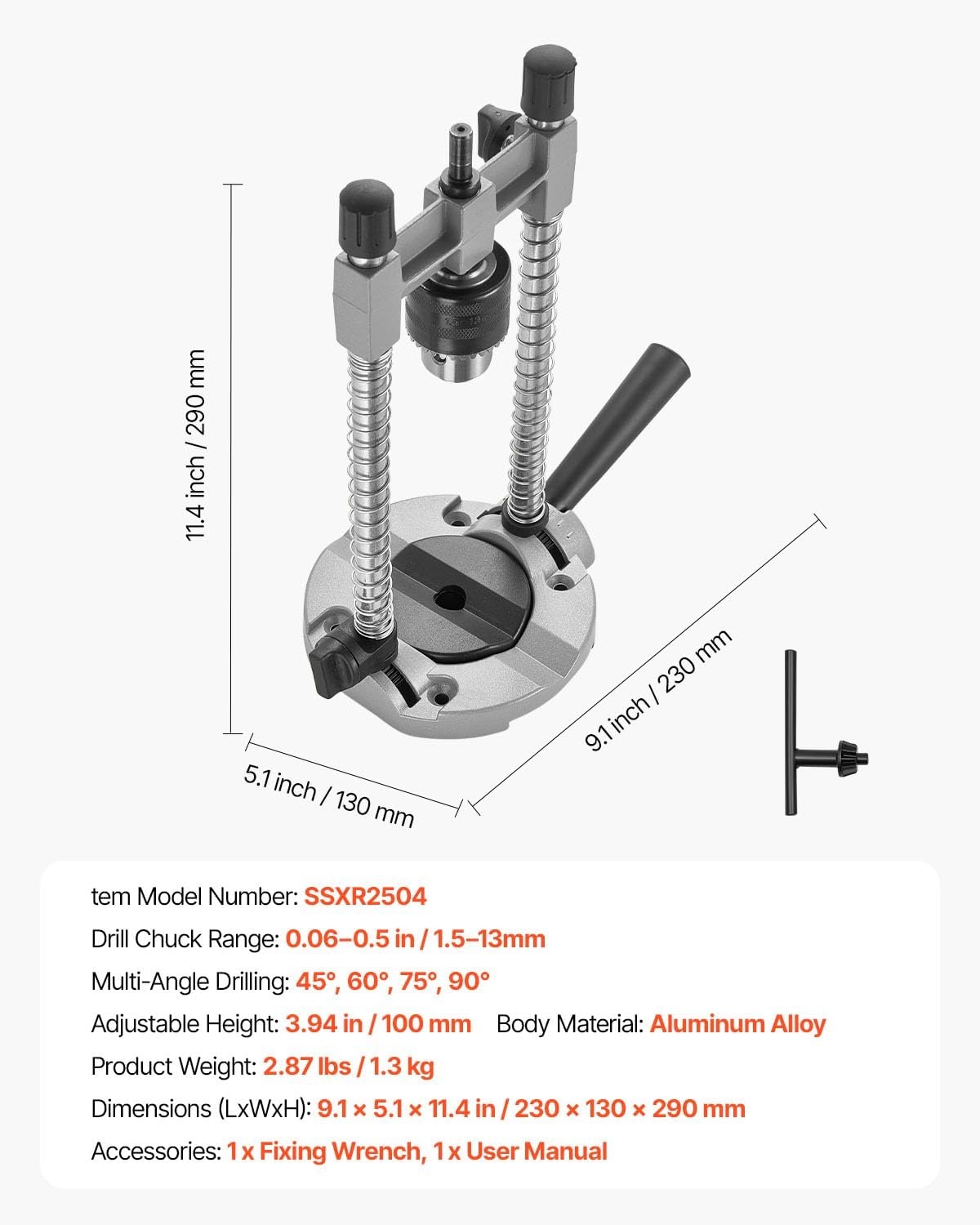 image:imageVEVOR Drill Guide 3045 90 Degree Angle 4 Sizes Portable Precision Drilling Guide Jig for Drilling Angled or Horizontal Holes Aluminum Alloy for Deck Cable Railing Wood Post Stair HandrailUltra