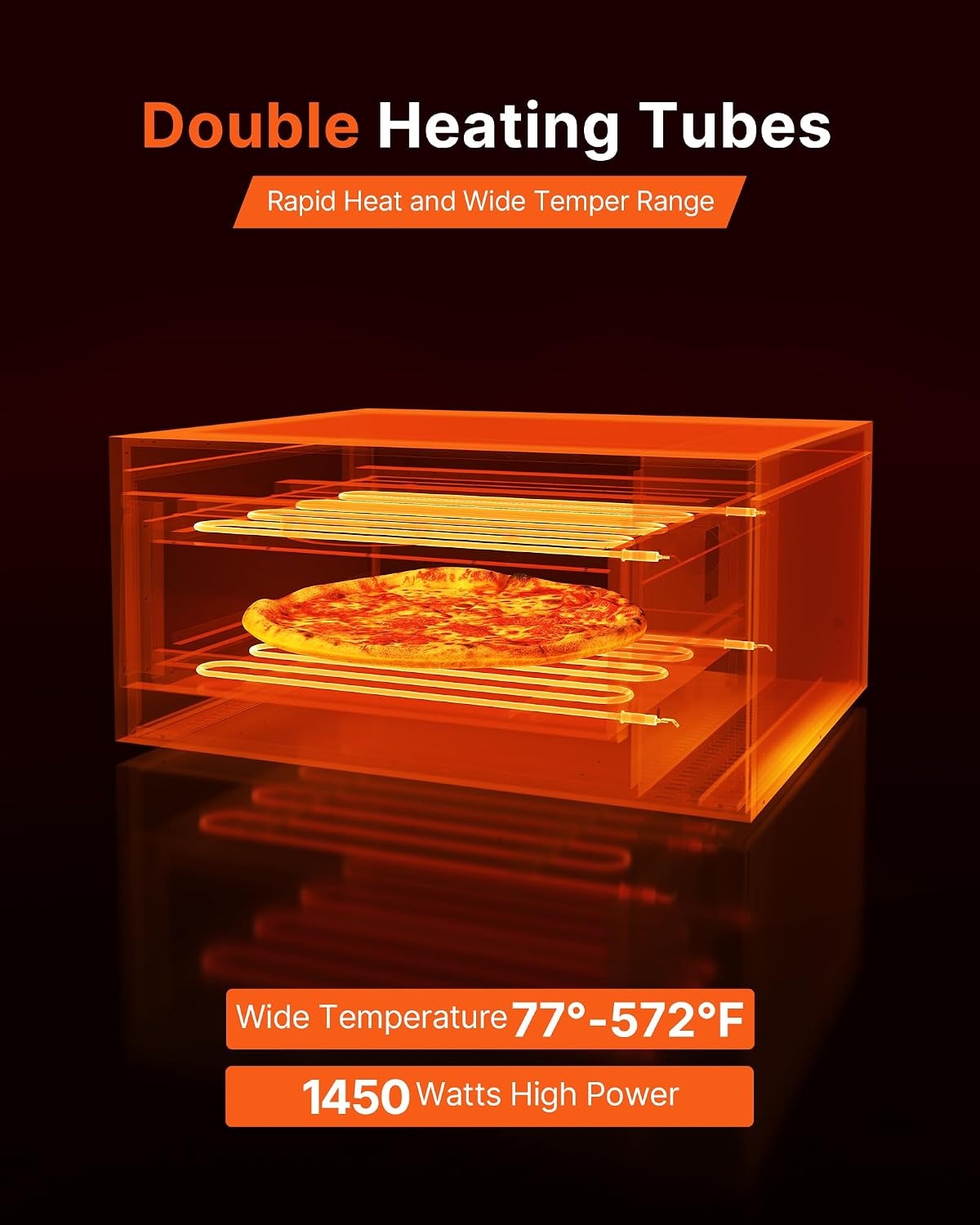 image:imageVEVOR Electric Pizza Oven 18Inch Commercial Pizza Ovens 752F Max Temp 1740W Large Pizza Oven Countertop with Temp amp Time Control Built in Thermometer Indoor Pizza Maker for Restaurant Home Use12Inch Single Layer